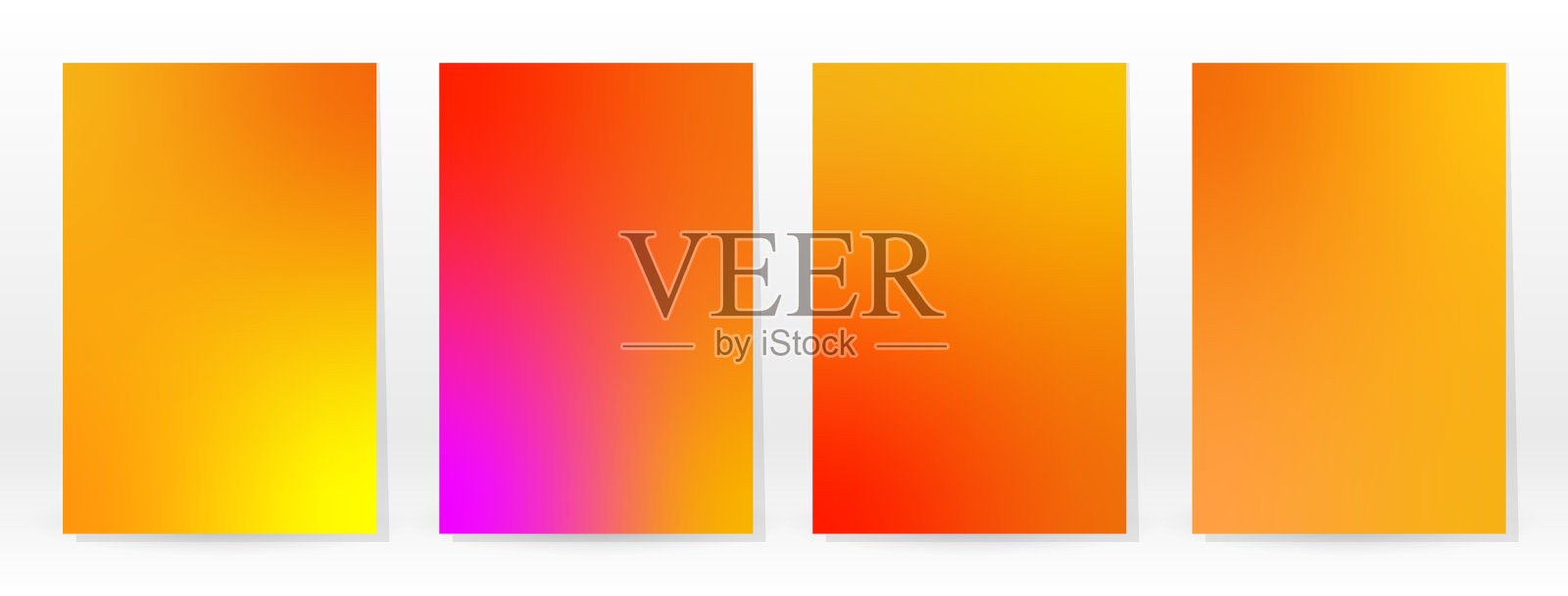 最小海报粉彩软彩虹梯度设置插画图片素材