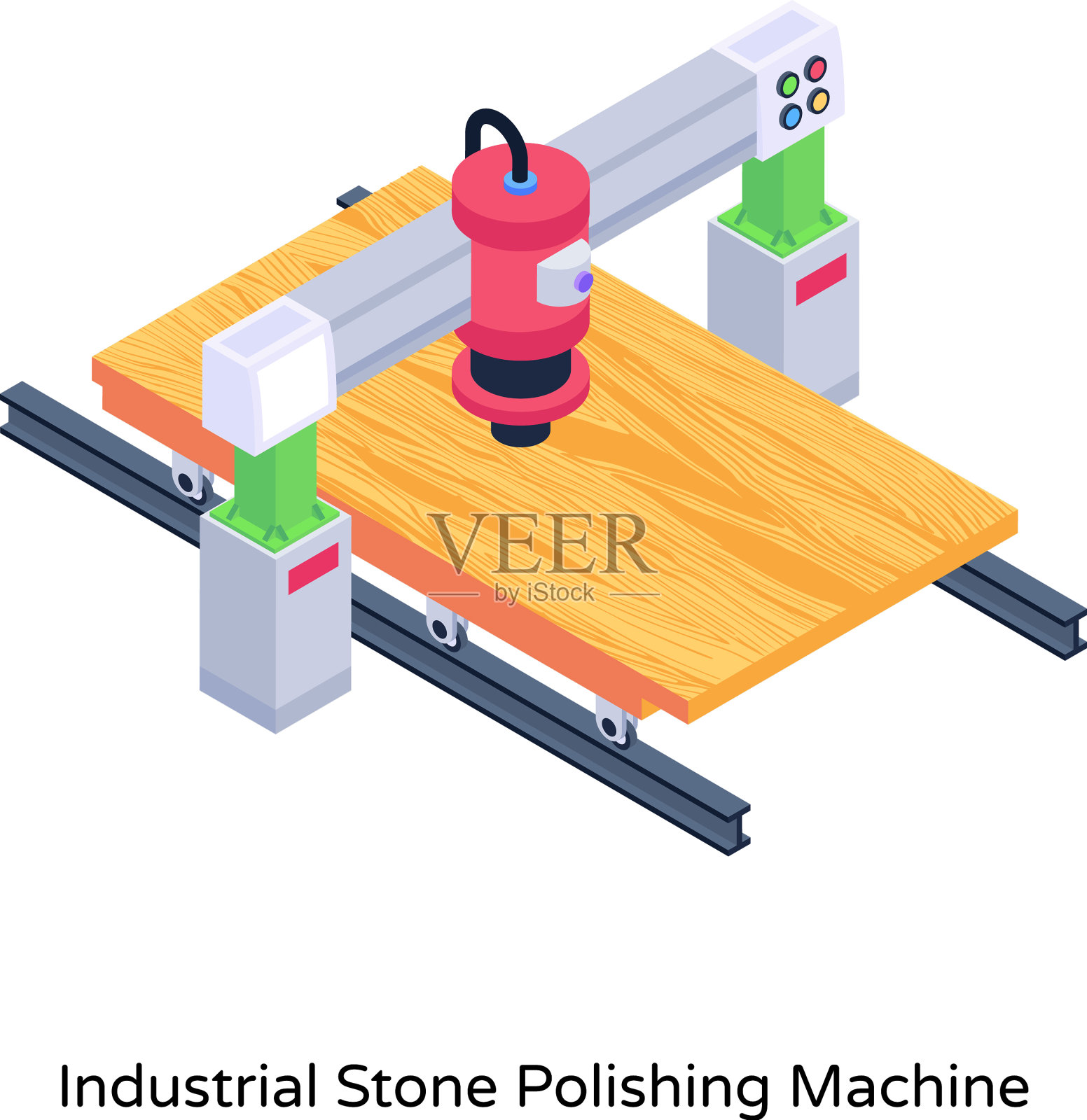 工业石材抛光机插画图片素材