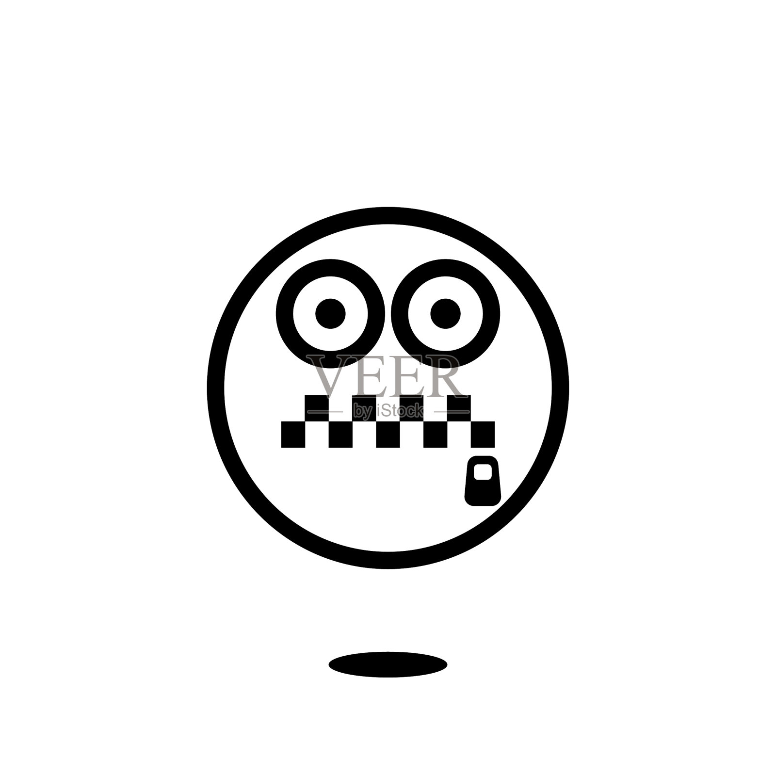 表情可爱的线条艺术风格插画图片素材