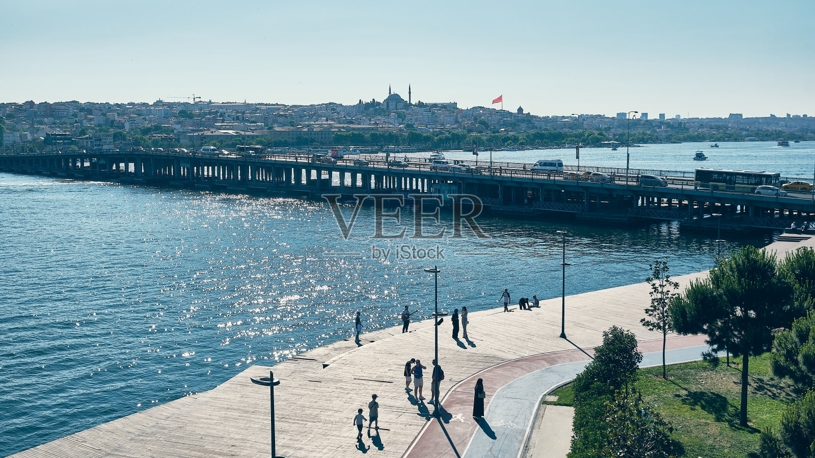 金角湾的堤岸照片摄影图片