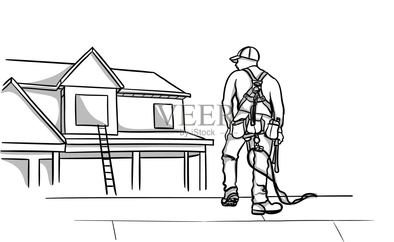 施工安全代码插画图片素材