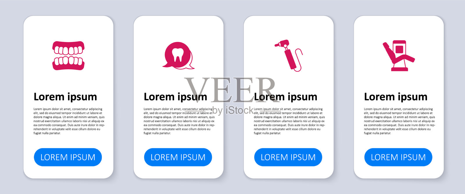 集医疗牙科椅牙钻和插画图片素材