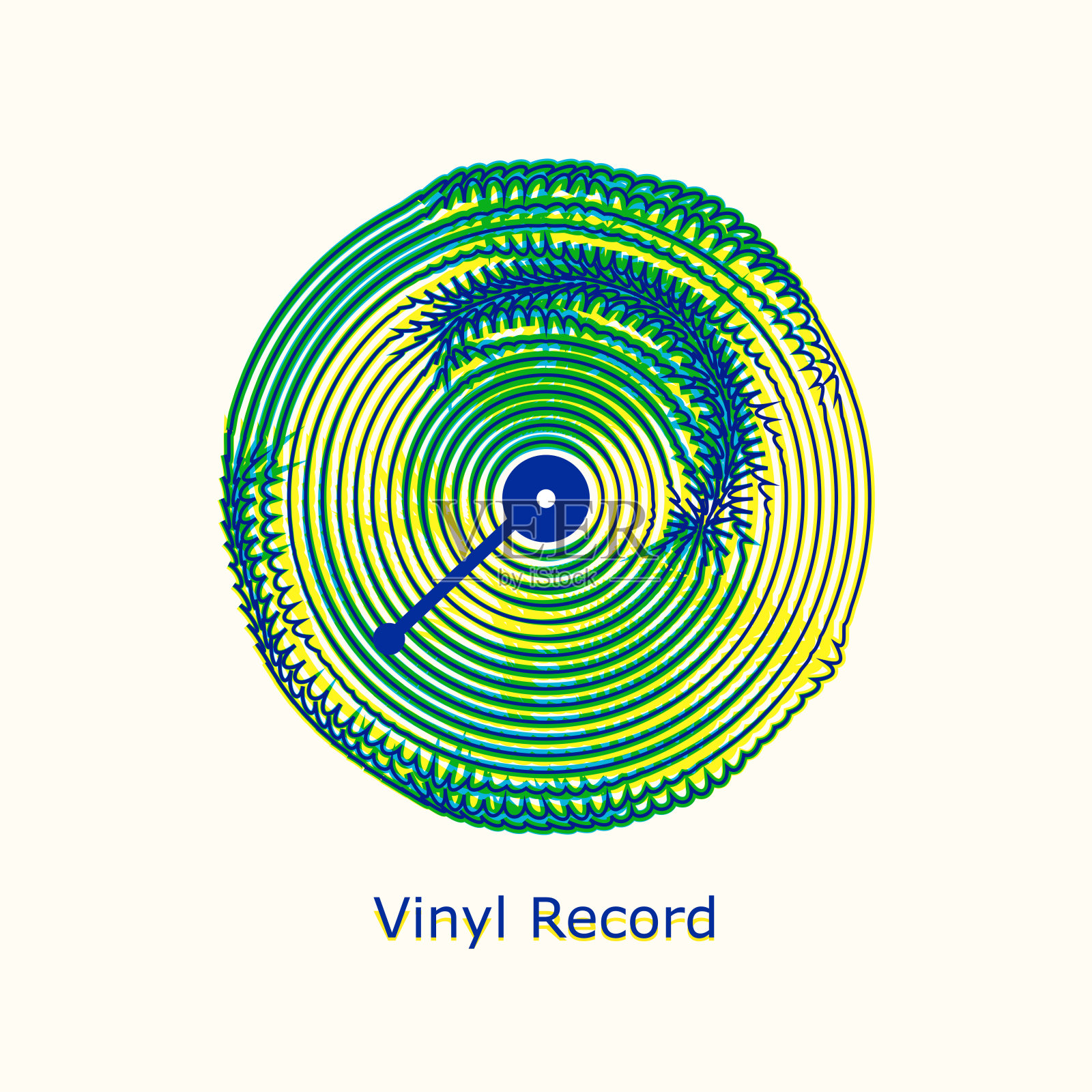 黑胶唱片音乐矢量与黑胶唱片插画图片素材