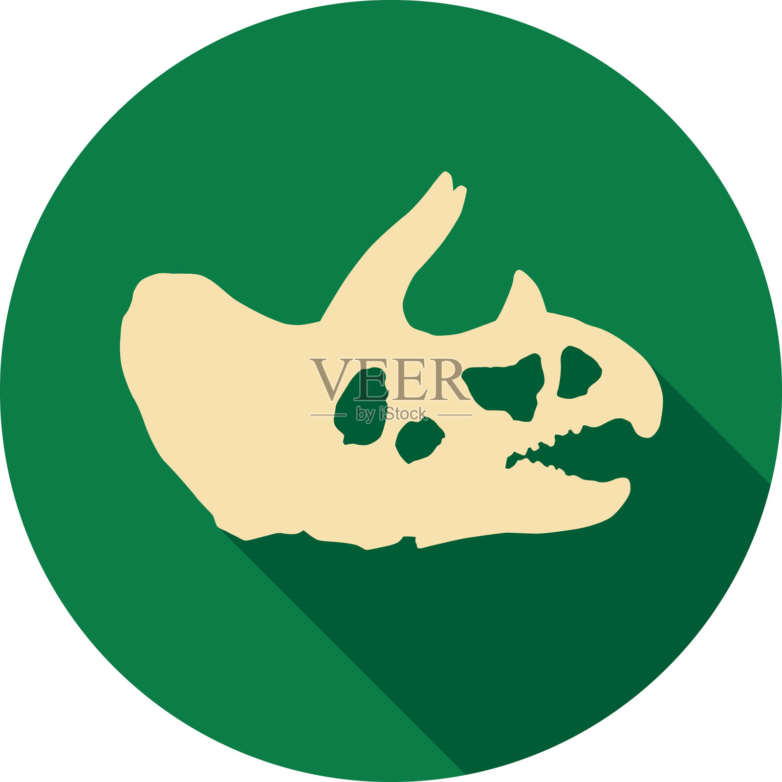 三角恐龙骷髅图标插画图片素材