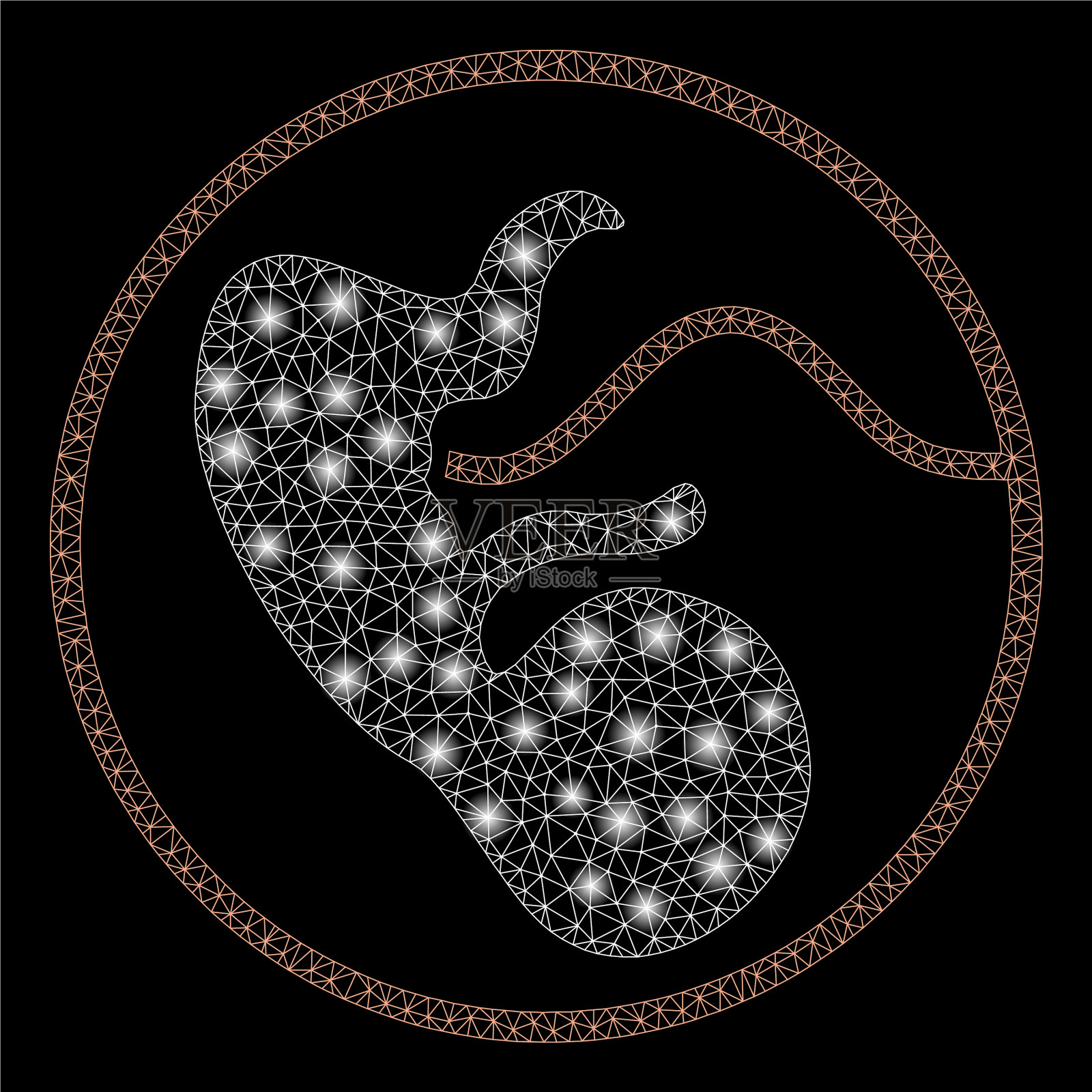 亮网胎体怀孕与光斑插画图片素材