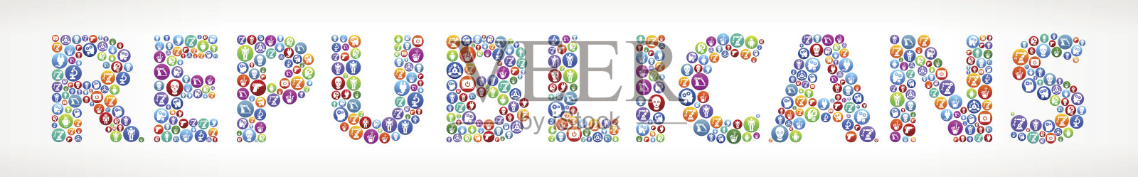 共和党资助机器人和机器人矢量按钮插画图片素材