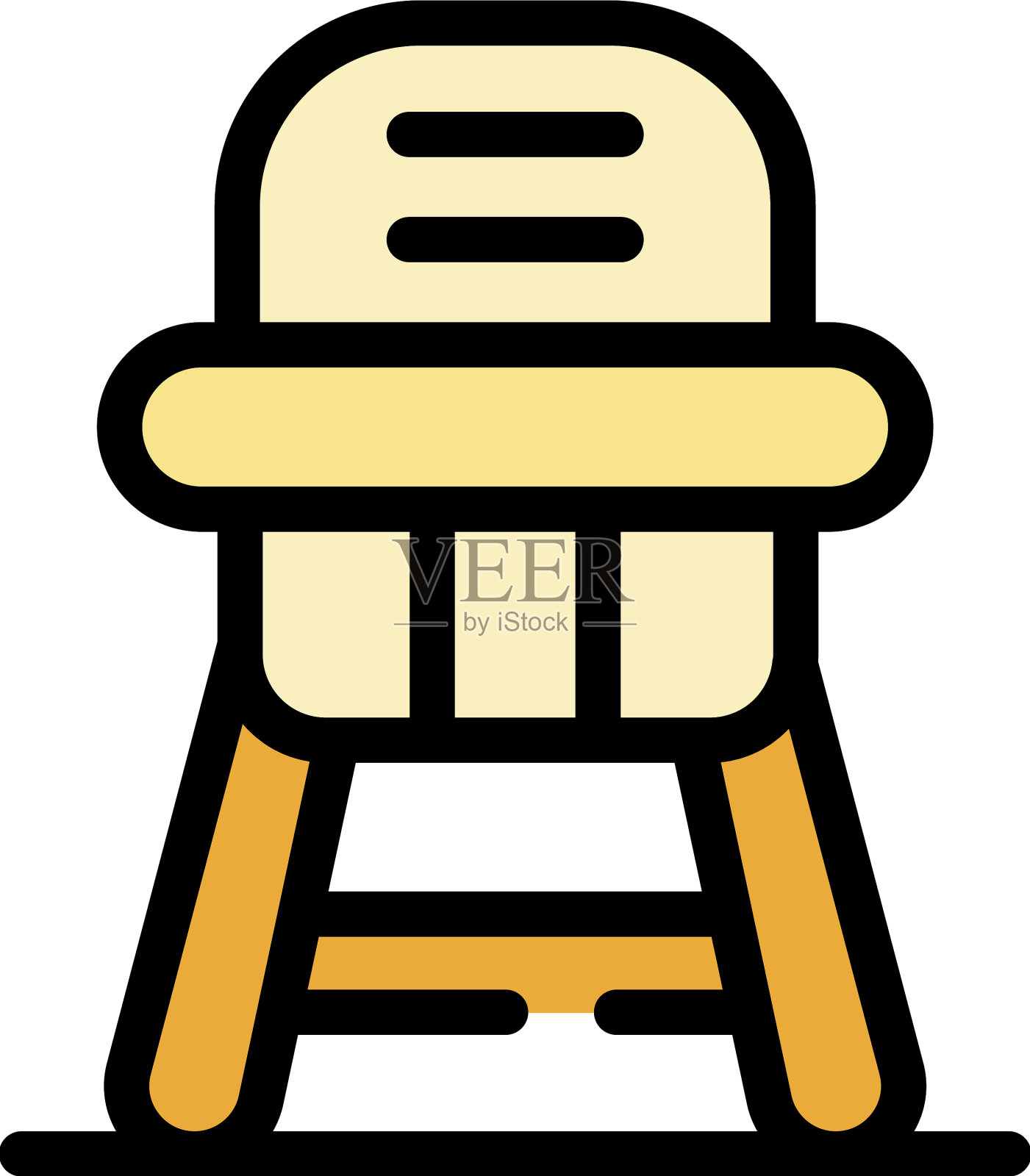 餐椅图标颜色轮廓插画图片素材