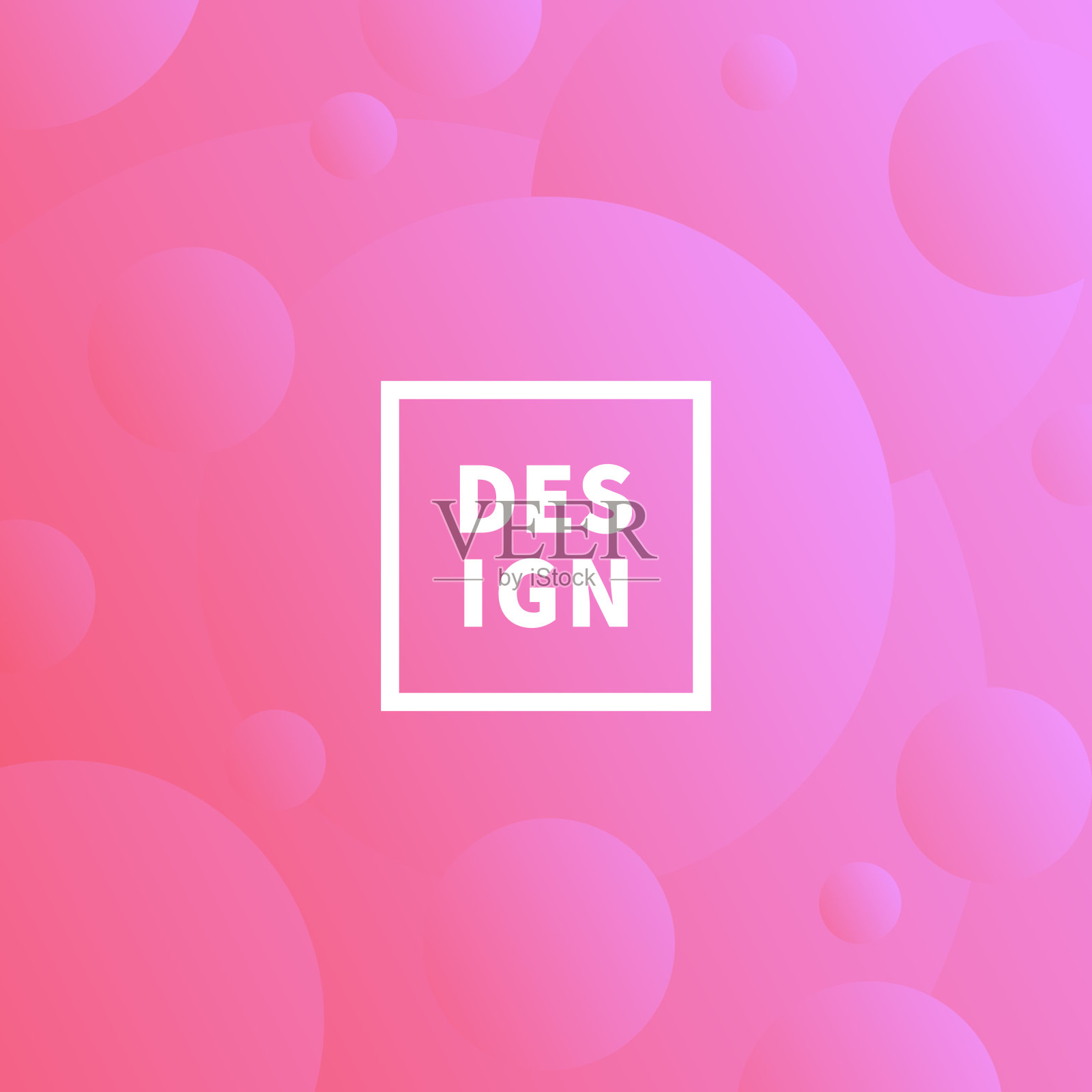 抽象几何背景与粉红色渐变圆插画图片素材