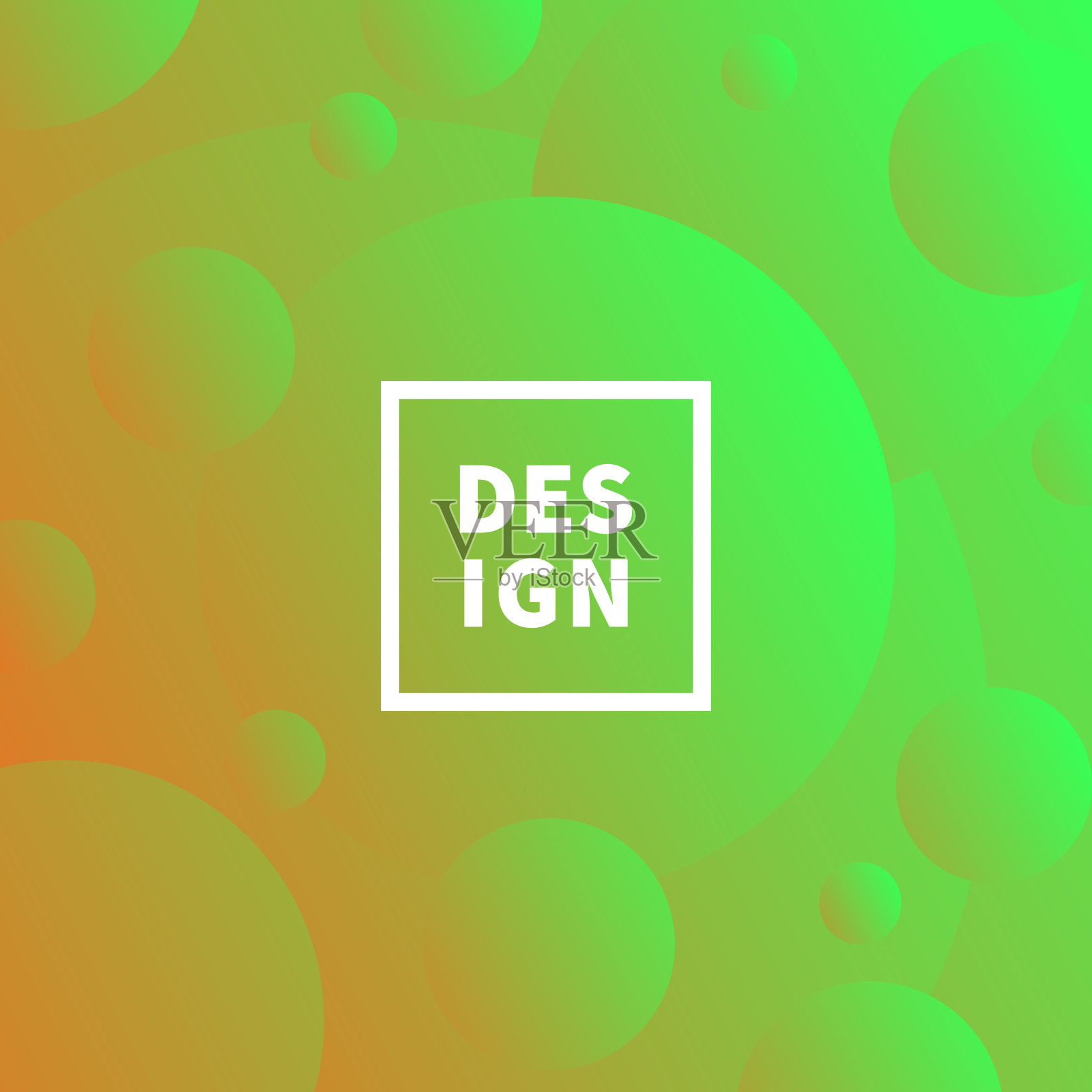 抽象几何背景与绿色梯度圆插画图片素材