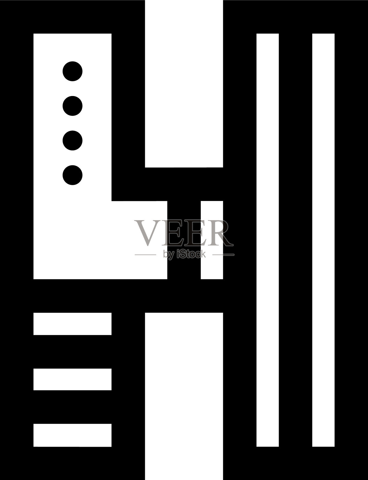 粗体几何线点标志字母h插画图片素材