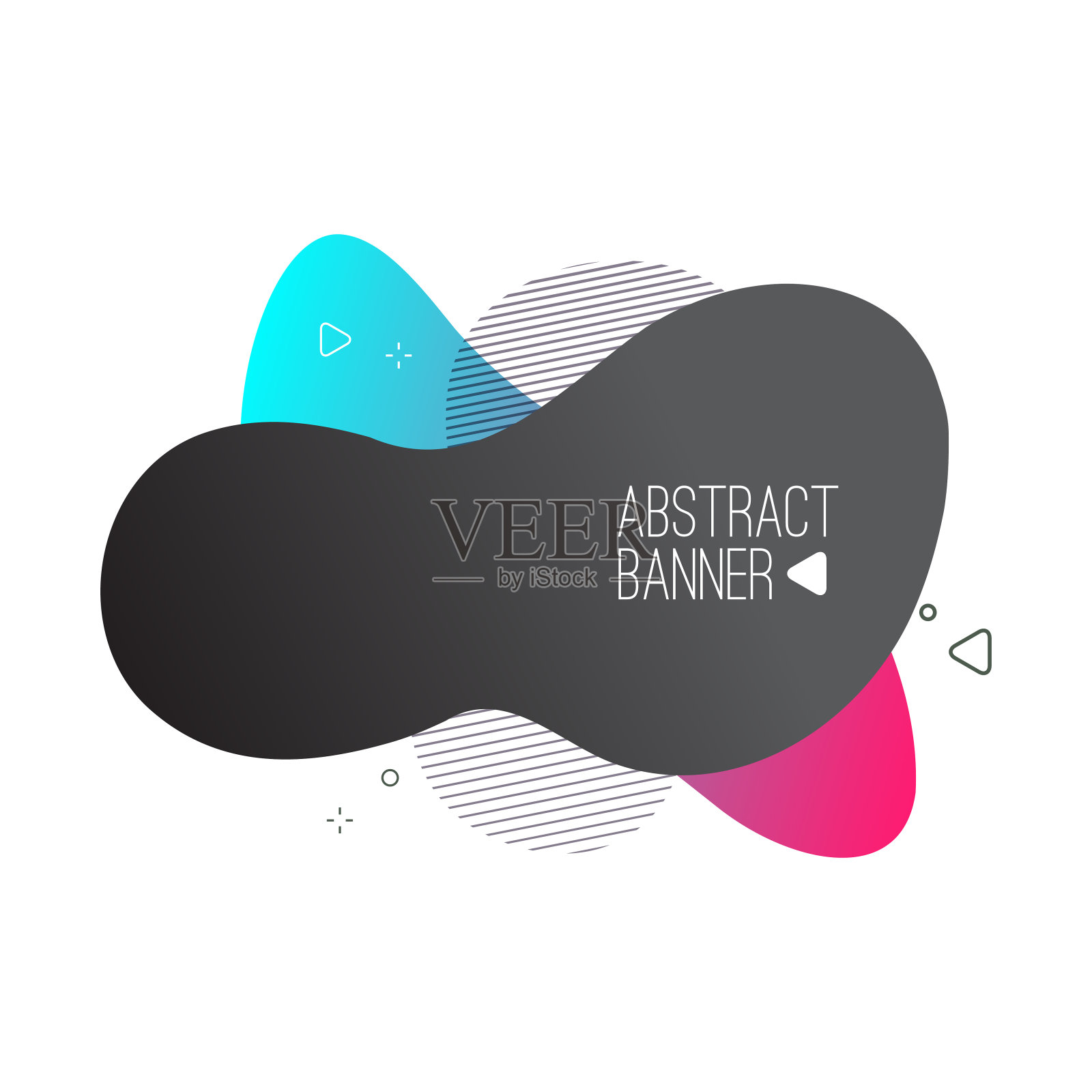 独特的抽象图形元素。带有渐变形状的生态横幅。设计模板的演示或传单。抽象构成绿色动态构成。最小网格背景。现代风格的向量。股票插图插画图片素材