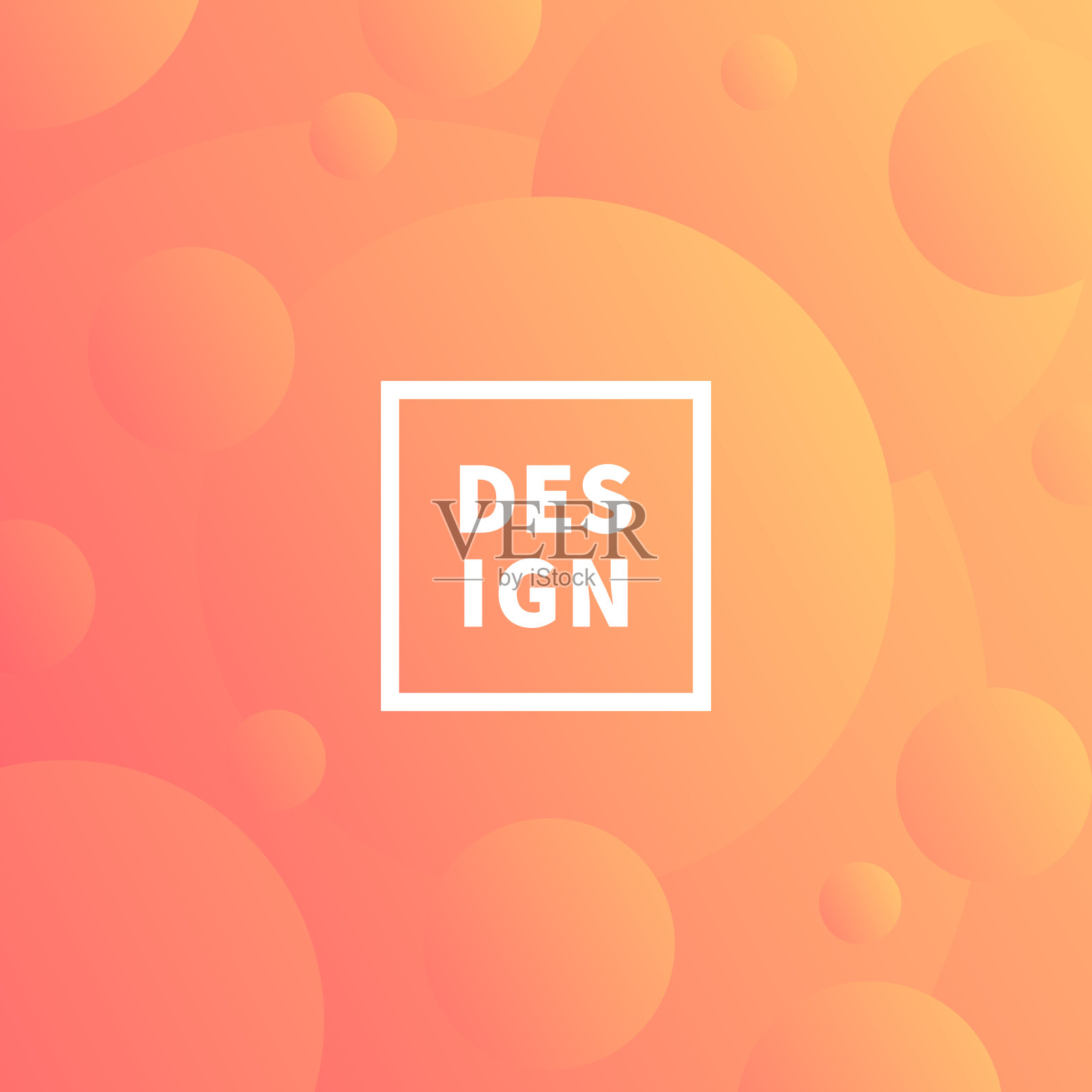 抽象几何背景与橙色梯度圆插画图片素材