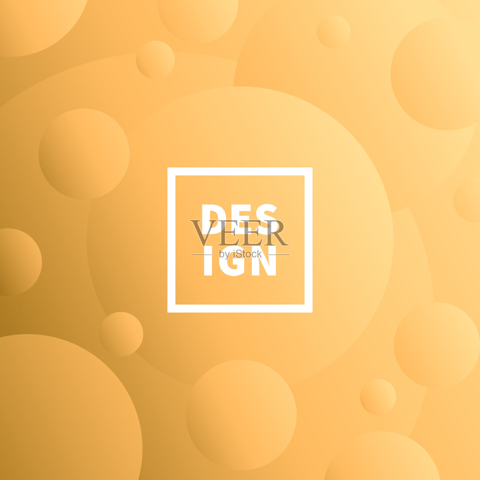 抽象几何背景与橙色梯度圆插画图片素材