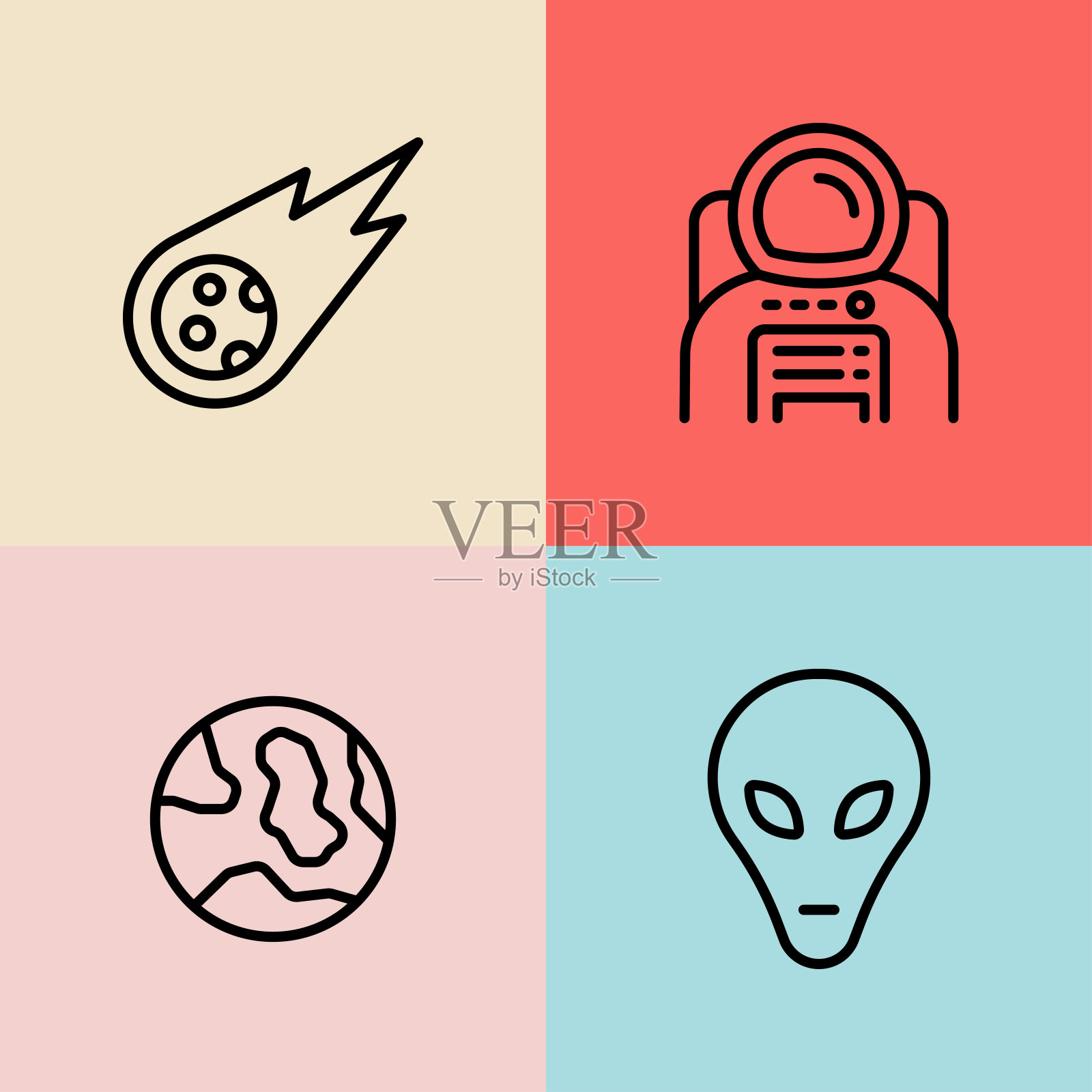 空间行图标。可编辑的中风图标素材