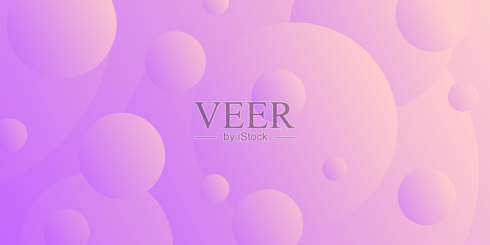 抽象几何背景与粉红色渐变圆插画图片素材