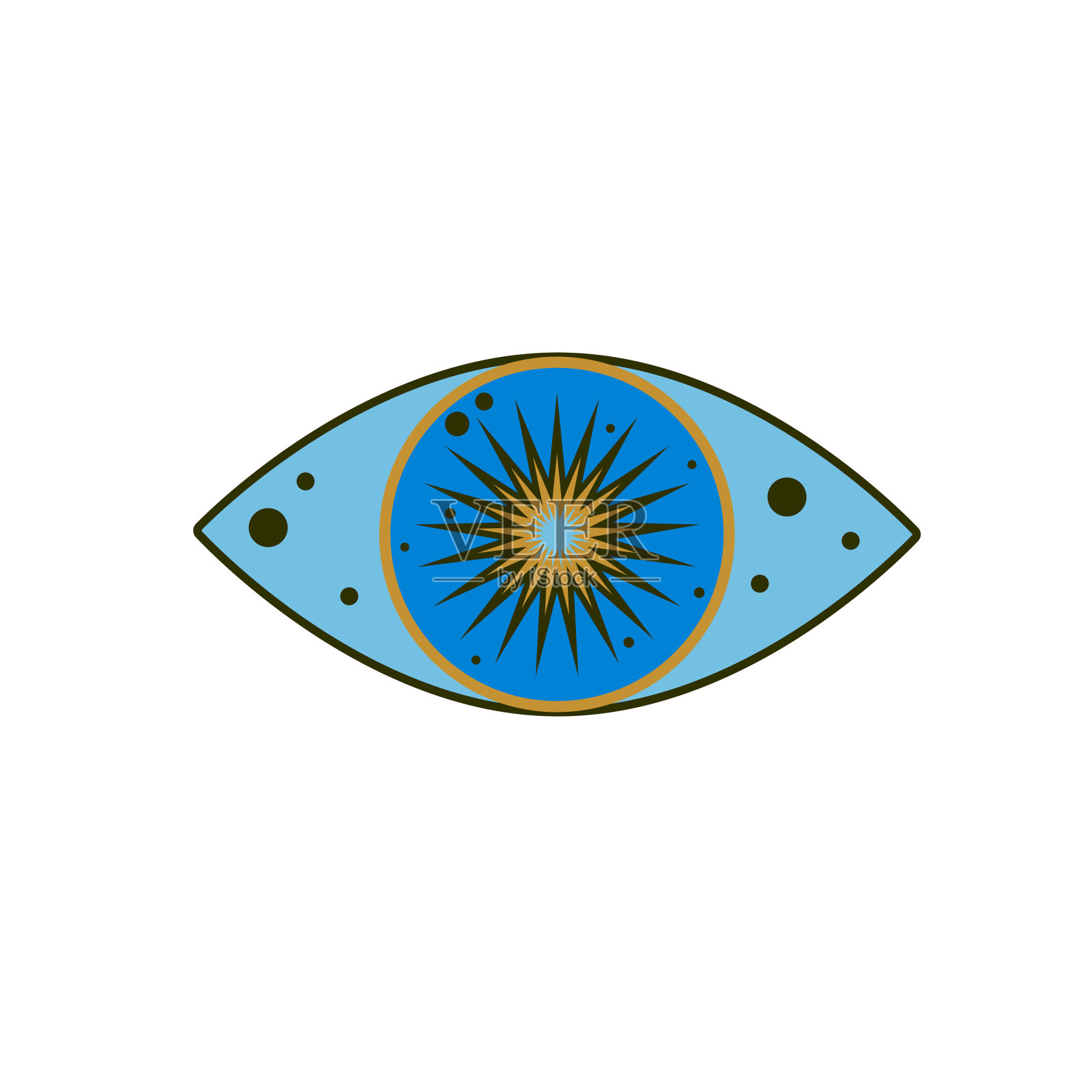 极简波西米亚眼睛邪恶的眼睛象征图标插画图片素材