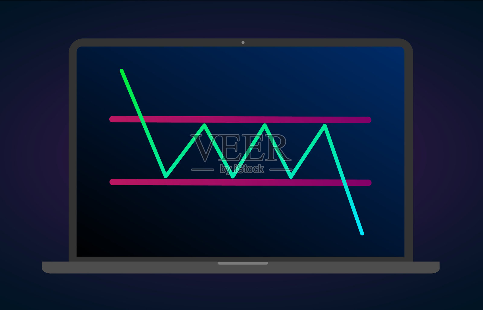 看跌矩形延续模式图标插画图片素材