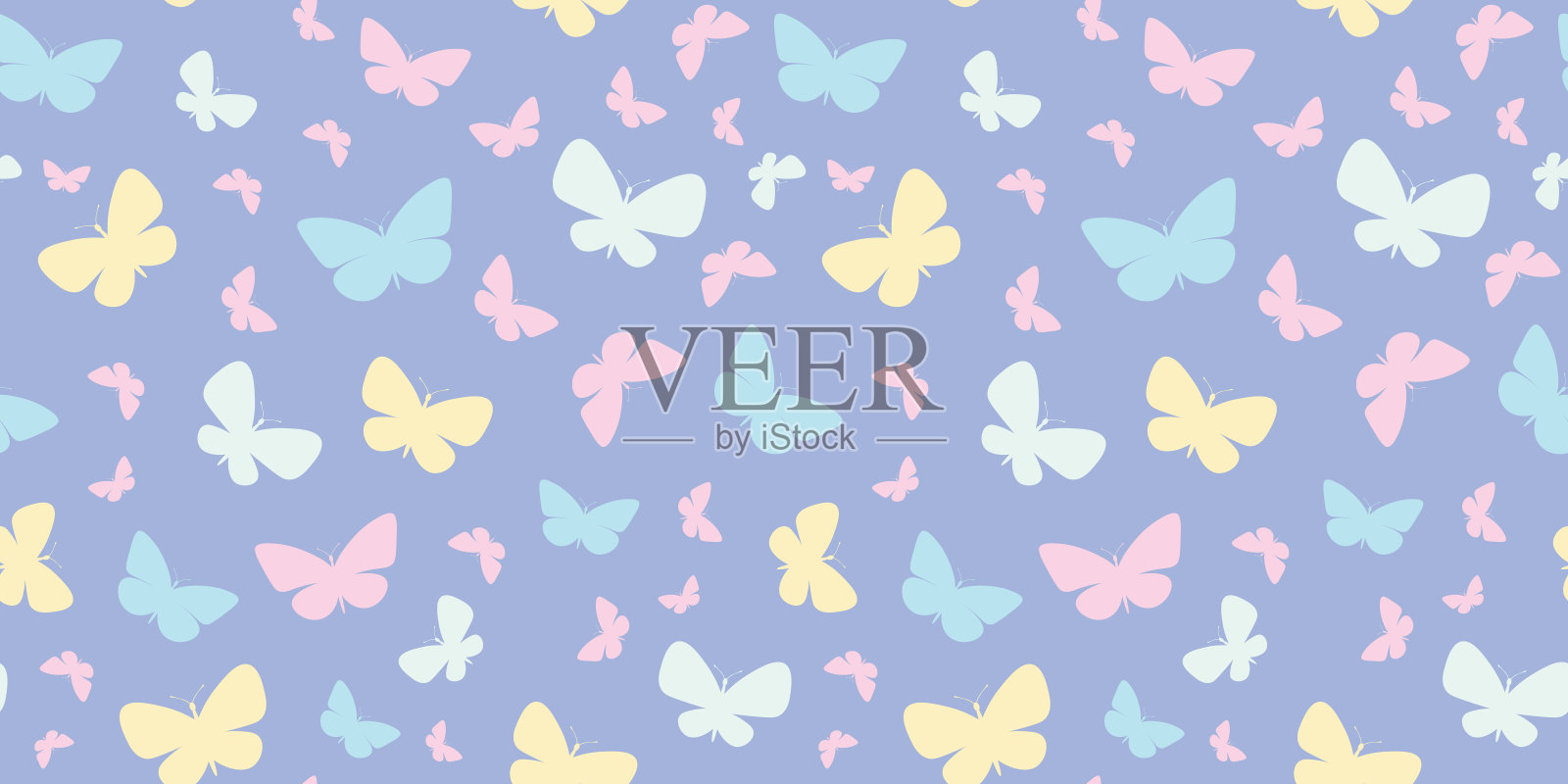 蝴蝶矢量图案，重复设计元素图片