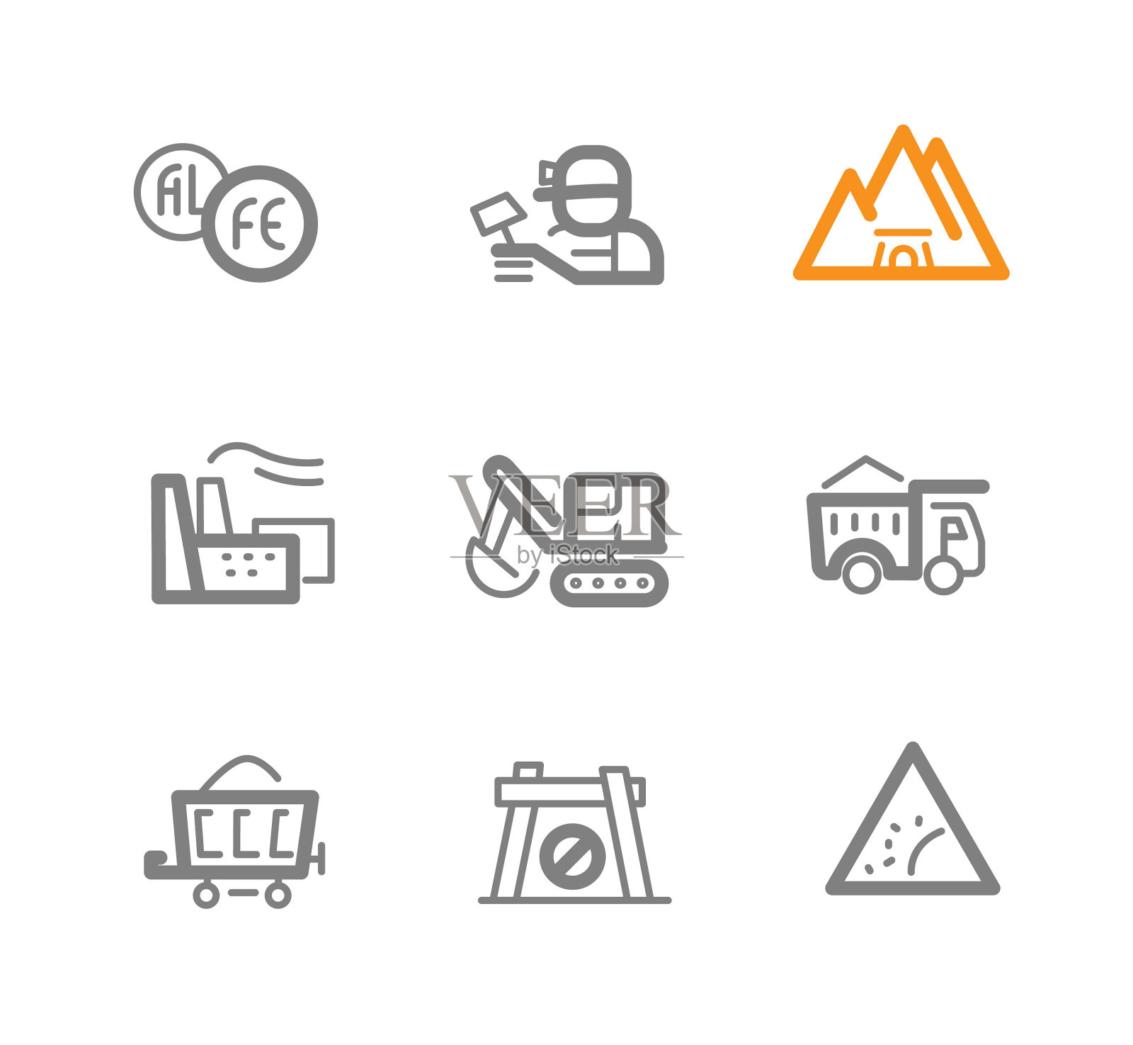 采矿项目图标集插画图片素材