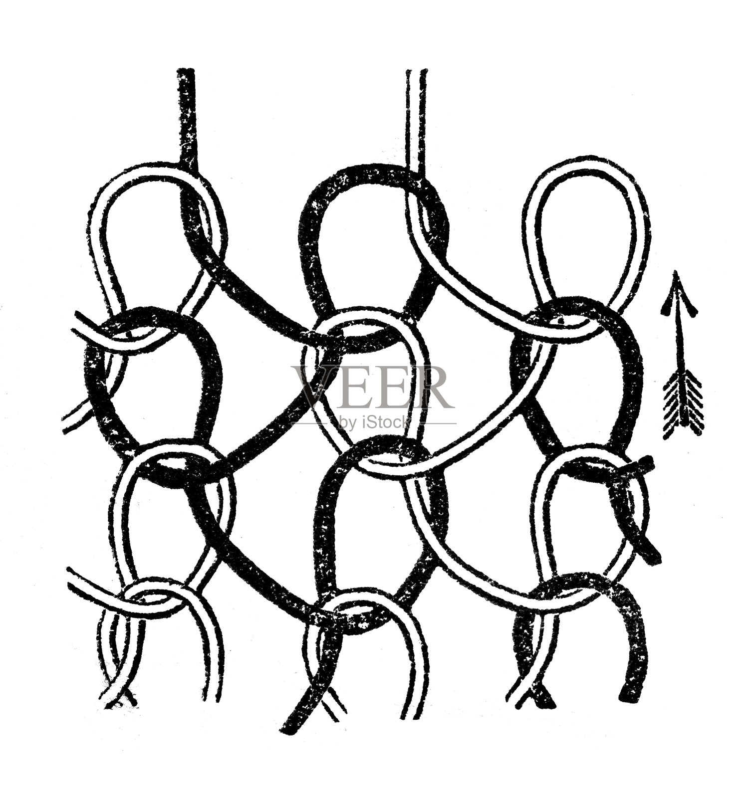 针织中的链式针法插画图片素材