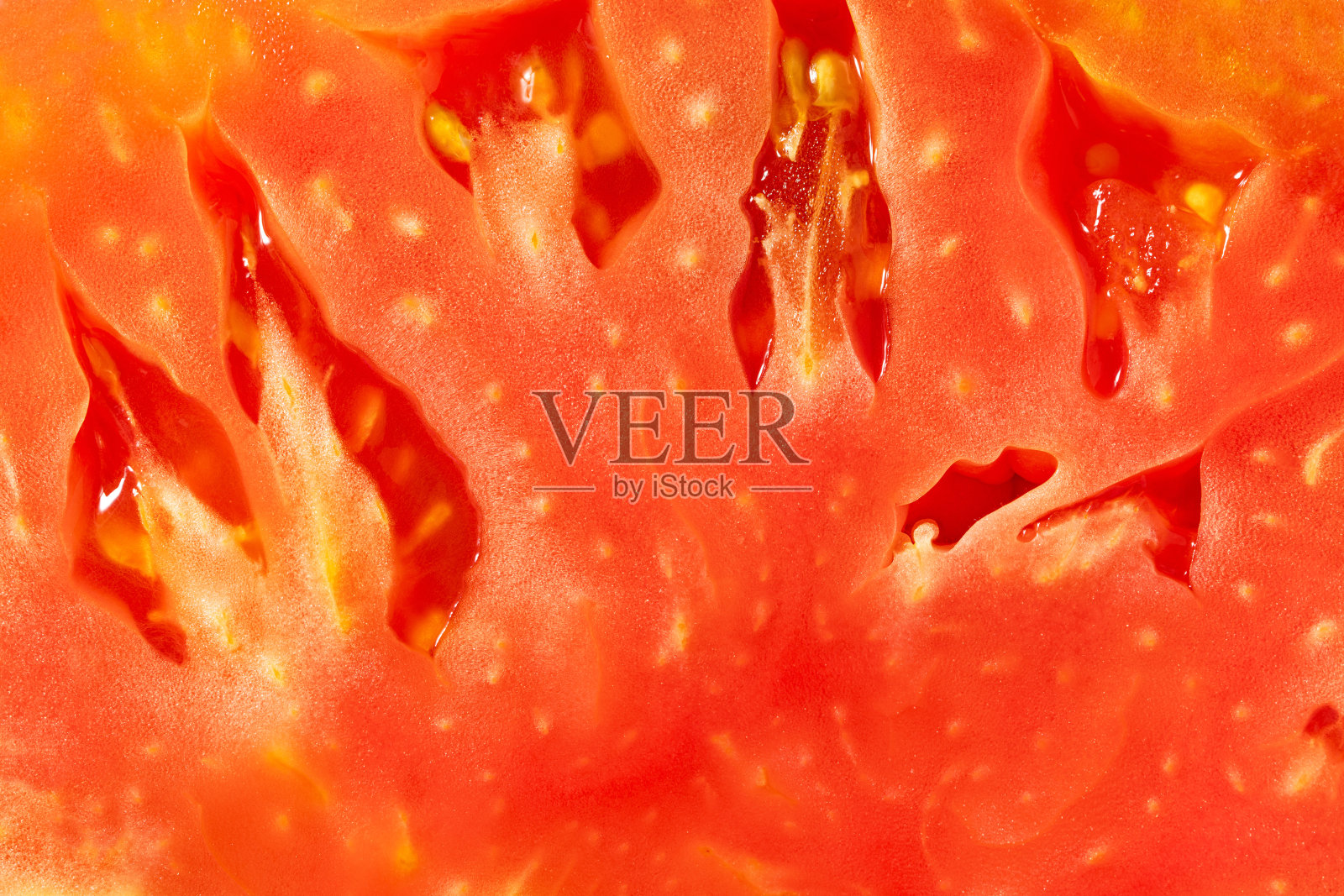 新鲜番茄半切微距特写纹理细节照片摄影图片