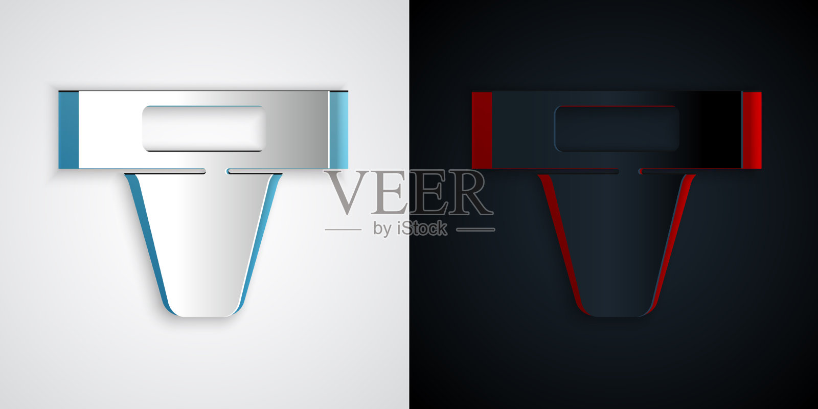 剪纸腹股沟守卫为武术图标插画图片素材