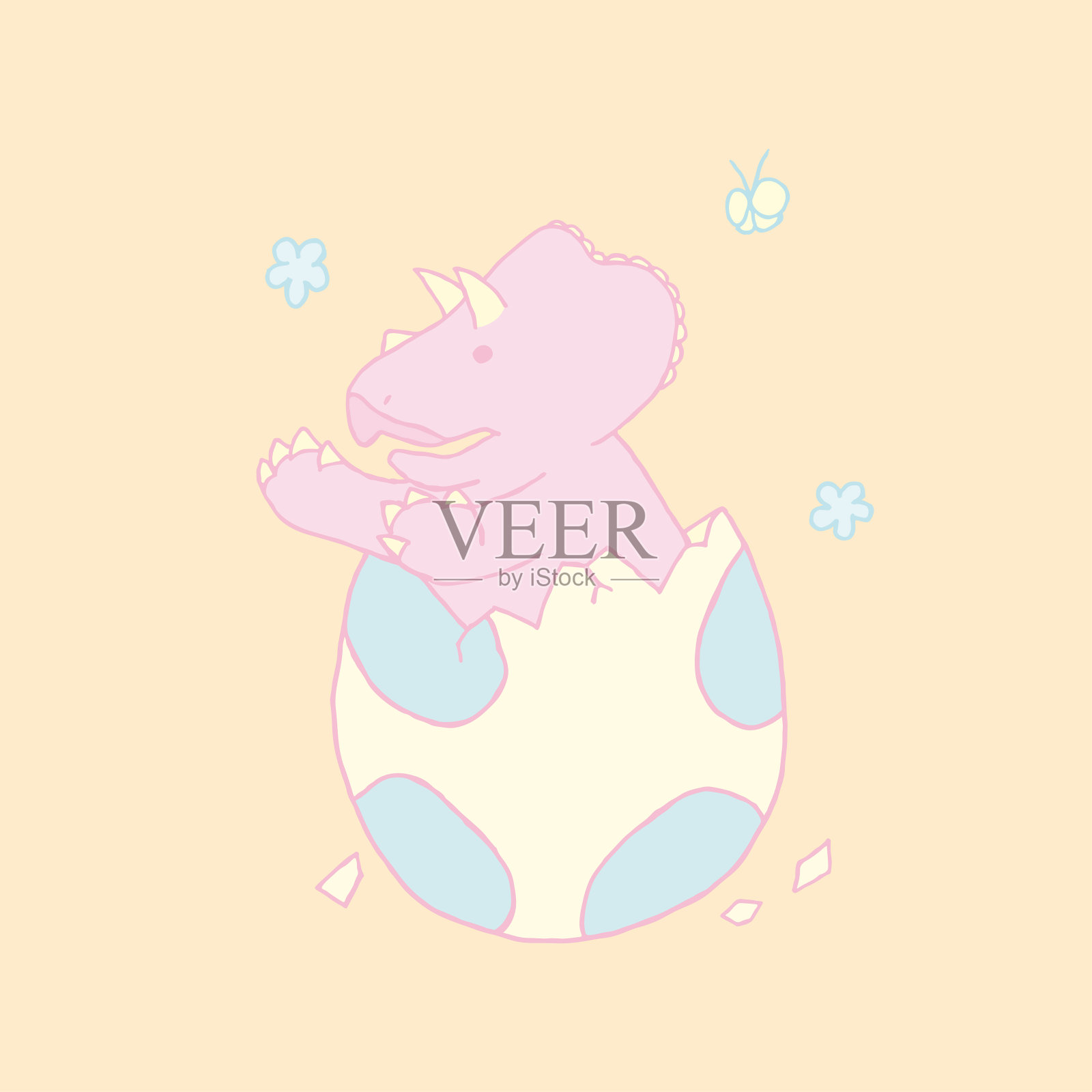 小三角龙矢量插图插画图片素材