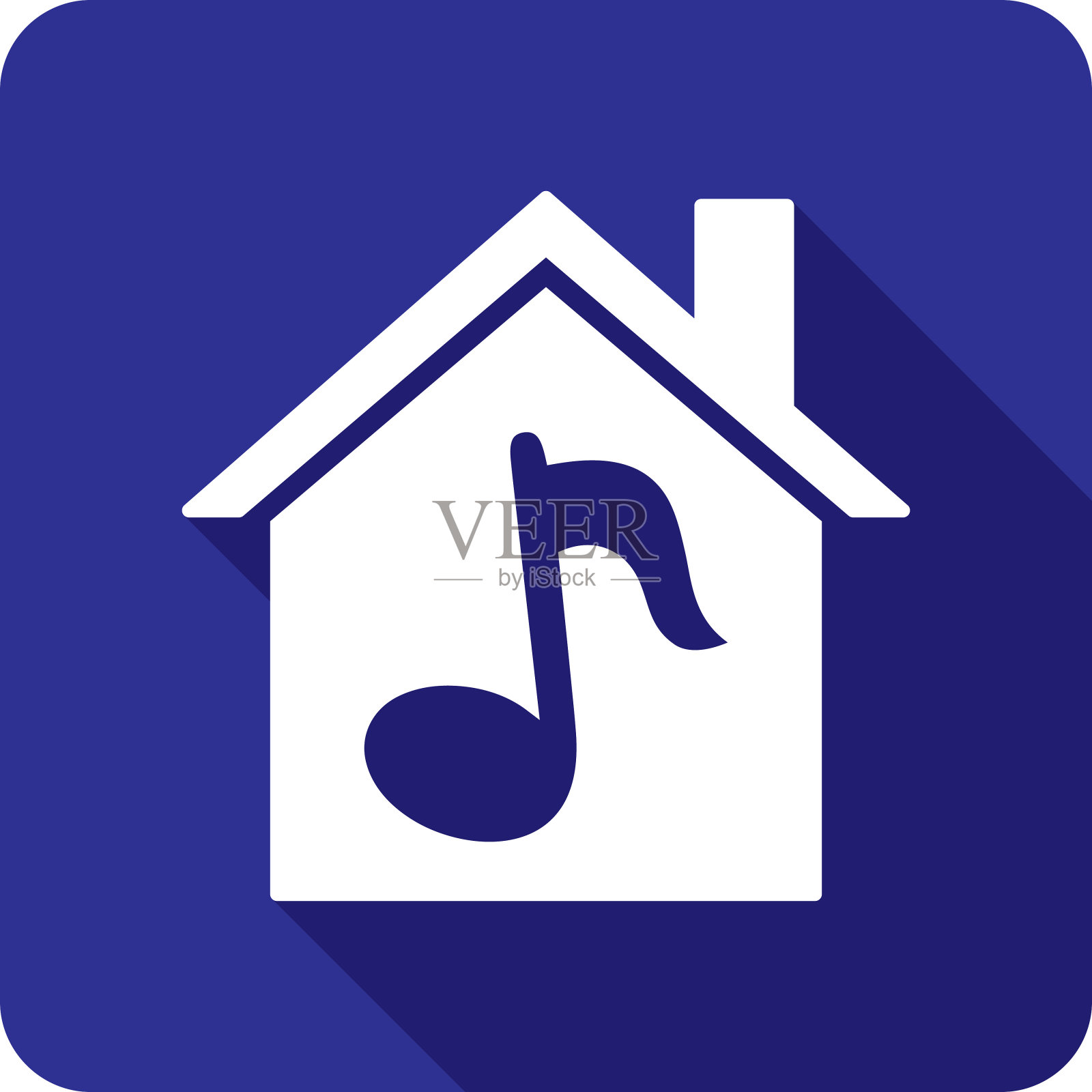 House Music Note图标剪影插画图片素材