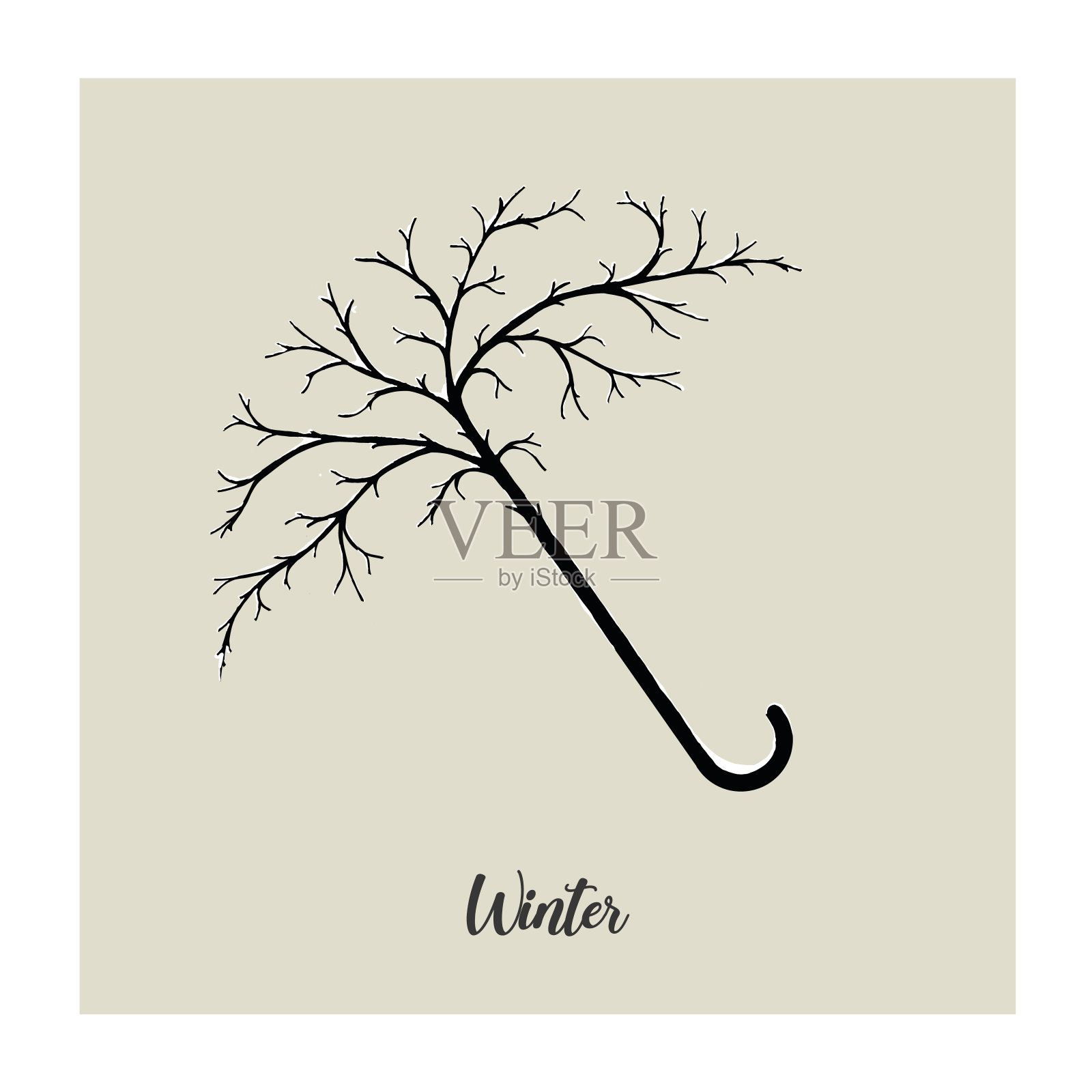 四季伞概念插画图片素材