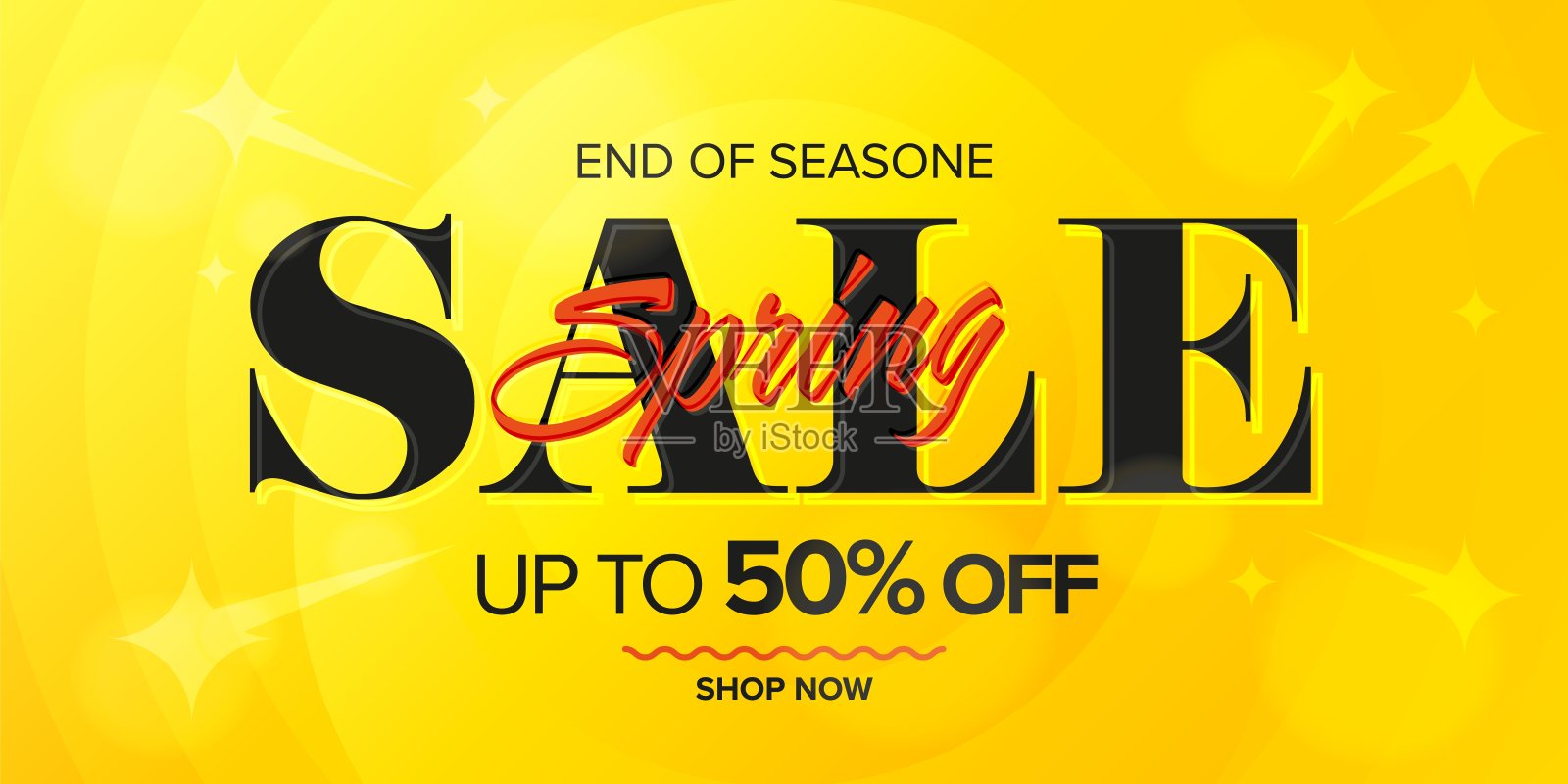 春季大甩卖横幅，最高可打五折设计模板素材