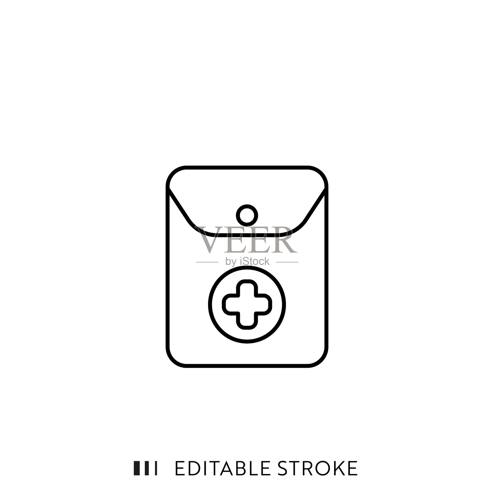 急救箱线图标与可编辑的描边和像素完美。插画图片素材