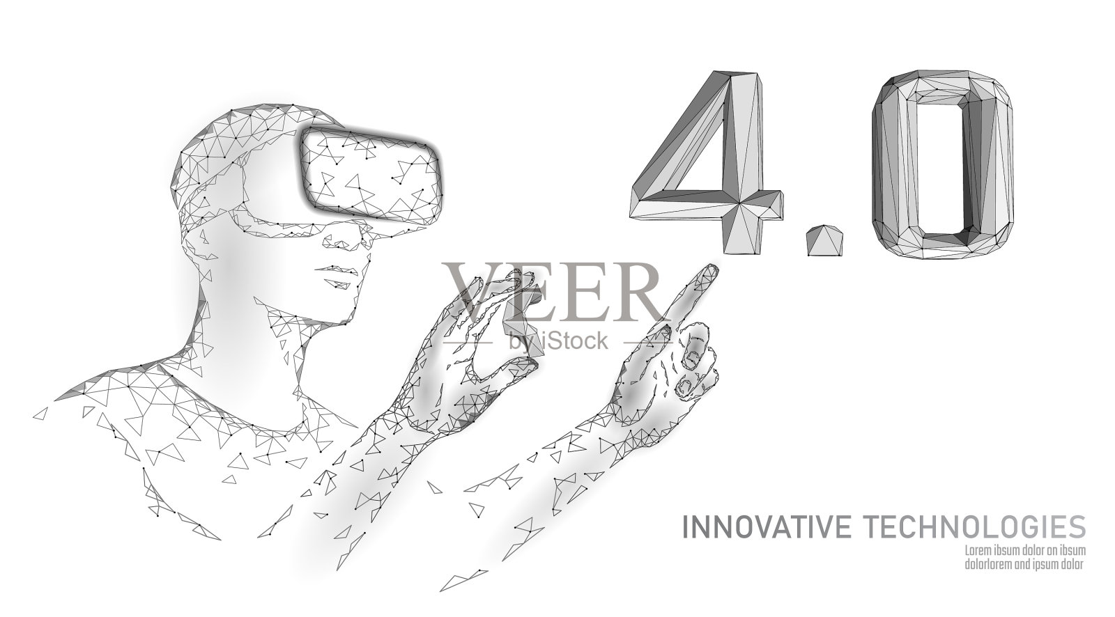 低聚未来工业革命概念插画图片素材