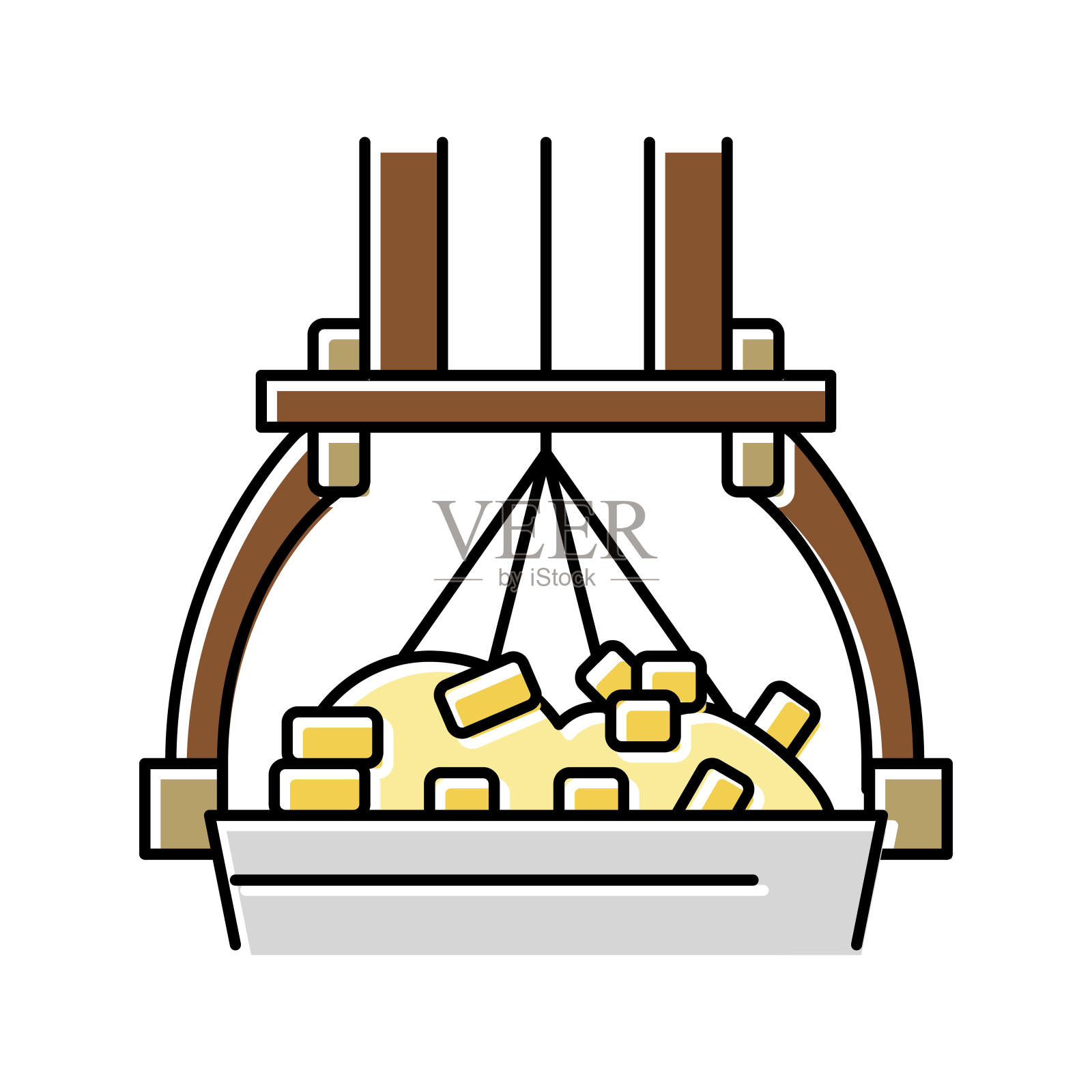 缫丝彩色图标矢量插图插画图片素材