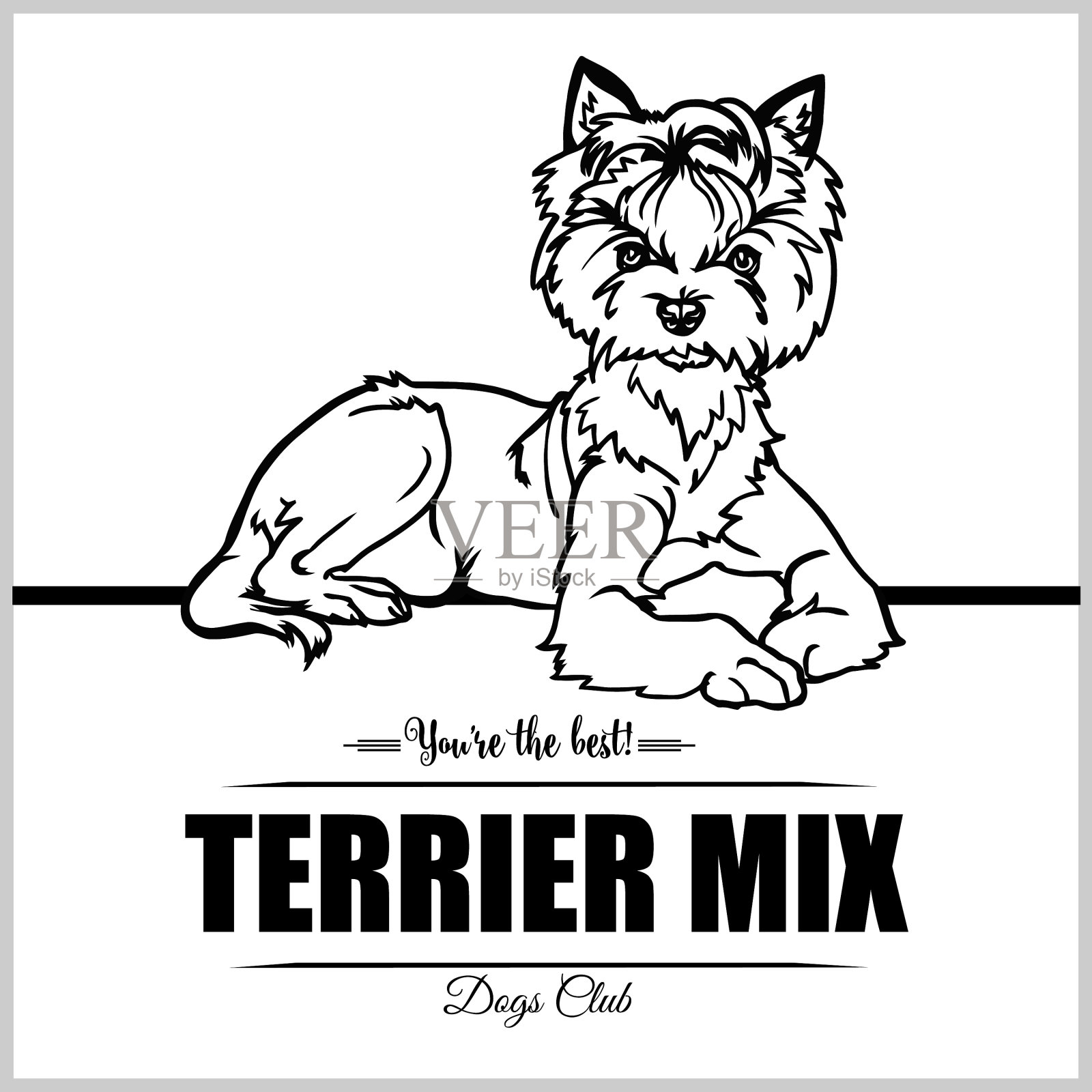 梗犬混合狗- t恤插画图片素材