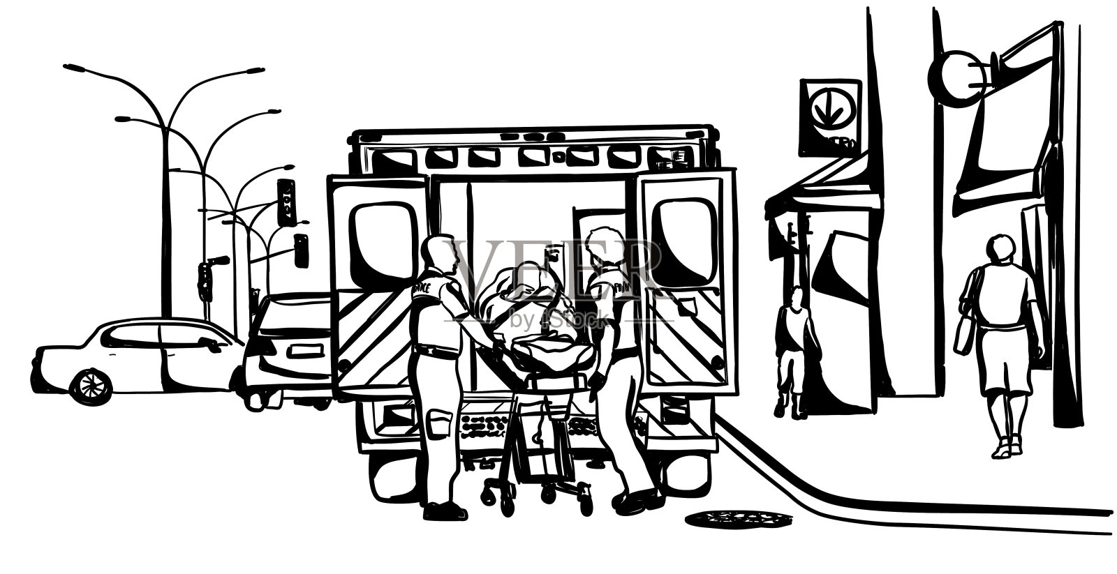 医疗紧急情况插画图片素材