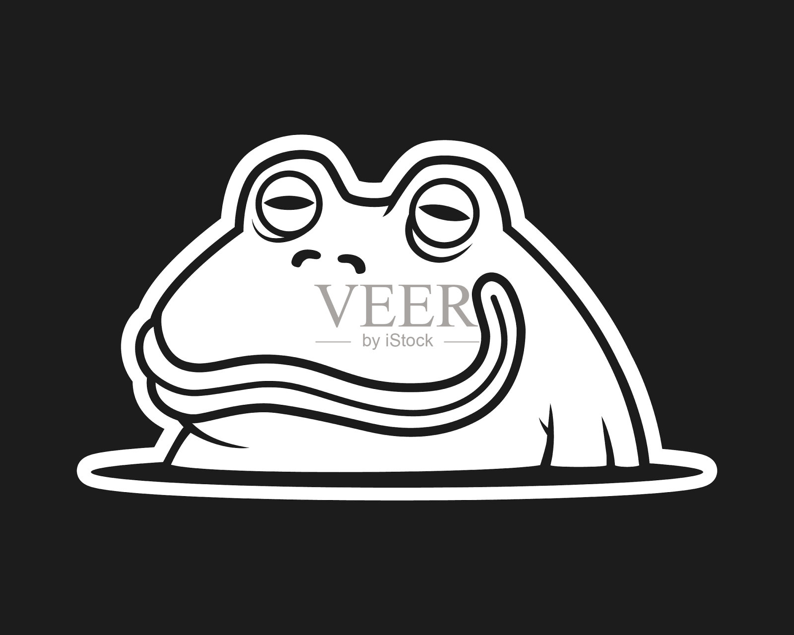 卡通青蛙或蟾蜍出现从水切割矢量轮廓插画图片素材