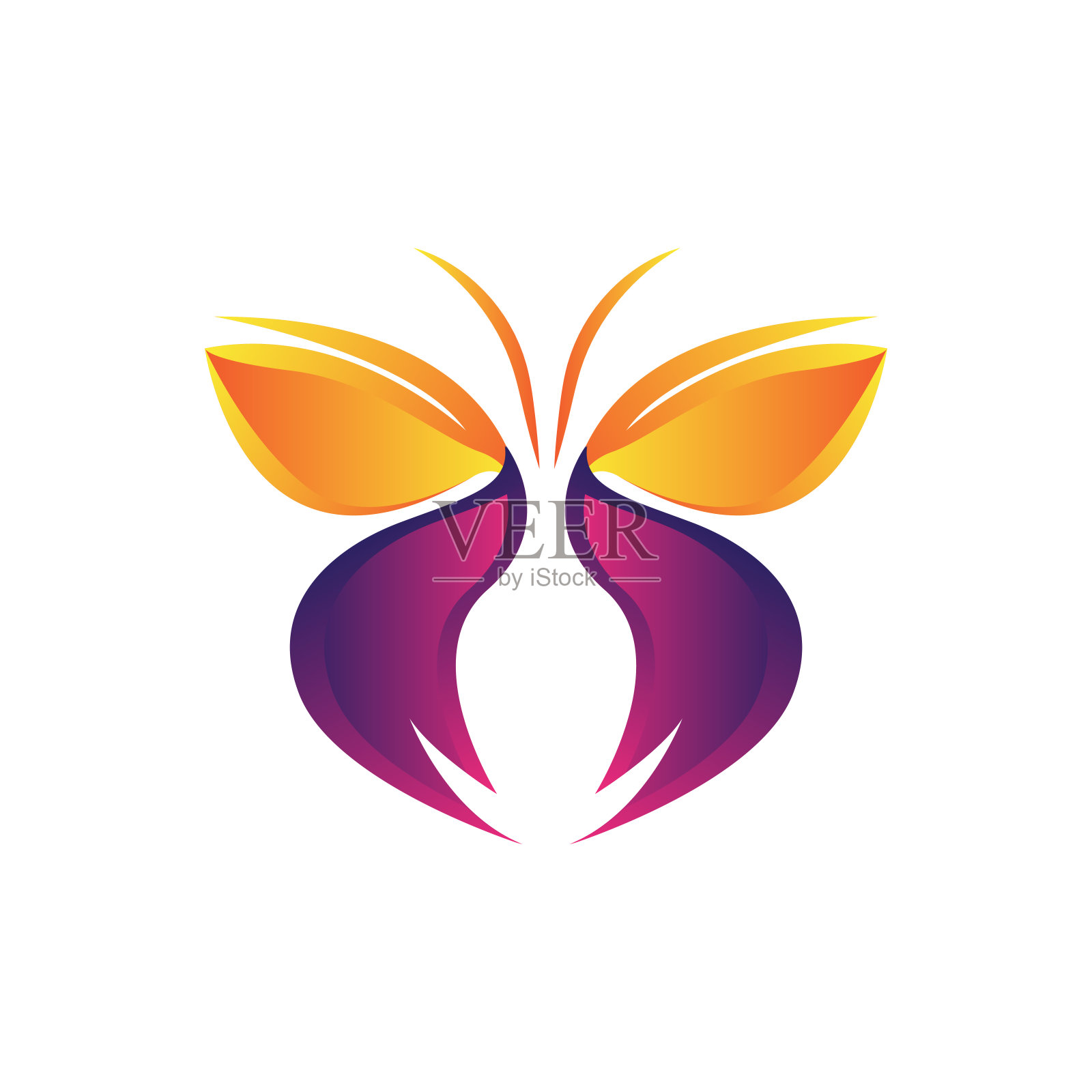 采购产品蝴蝶标志，动物设计与美丽的翅膀，装饰动物，产品品牌插画图片素材