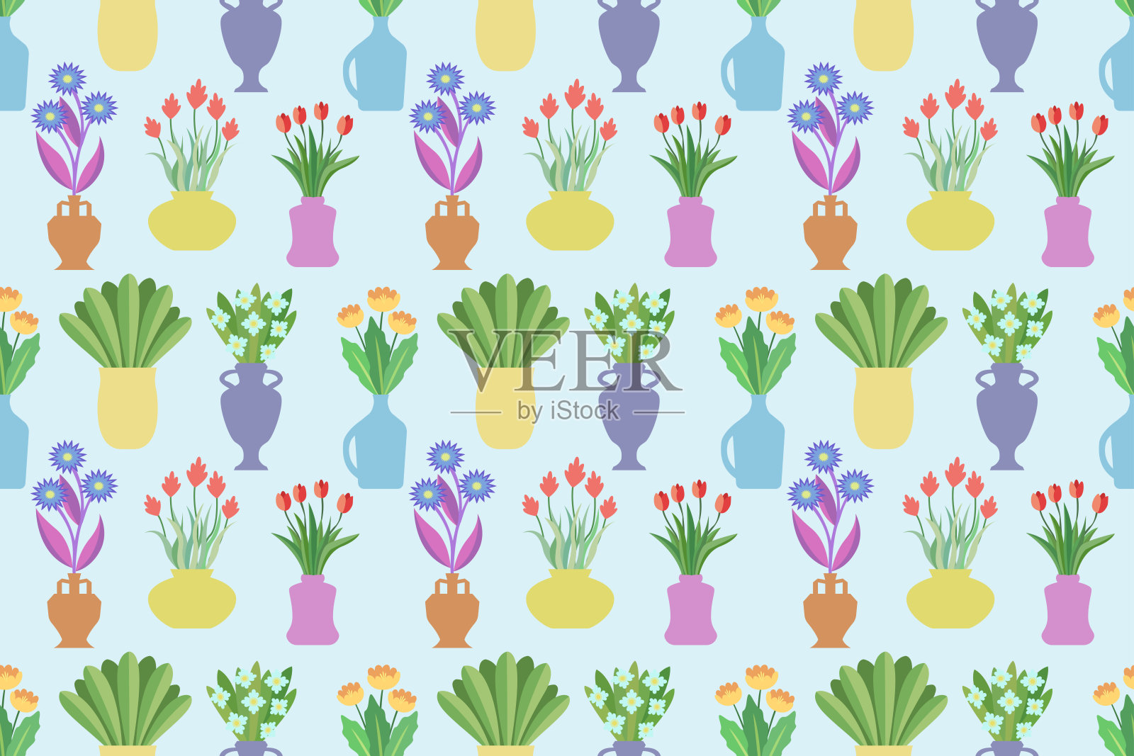 花瓶里的花插画图片素材