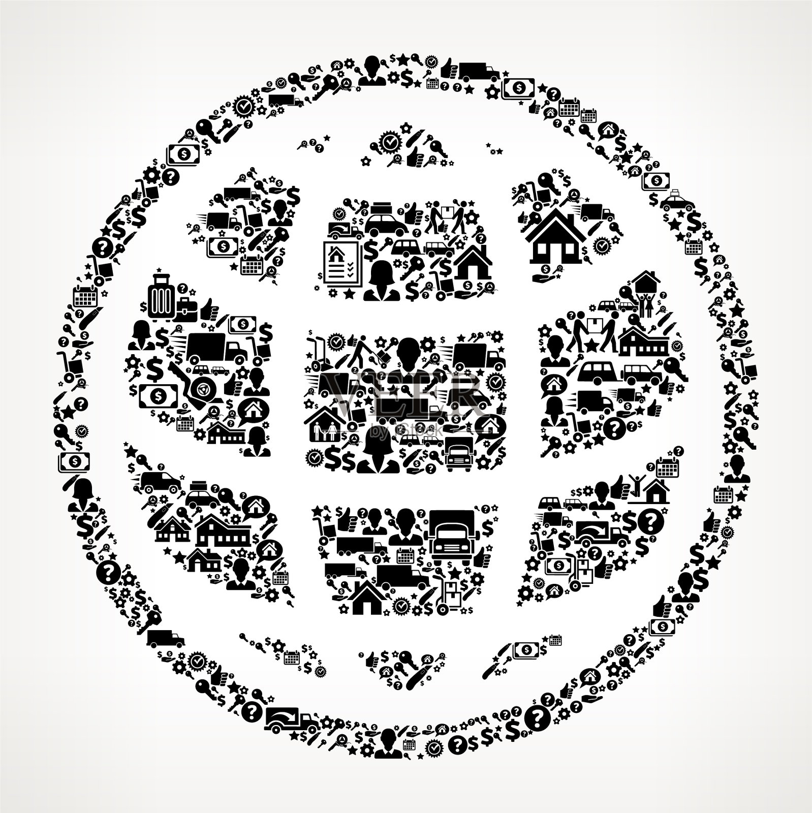 全球移动和重新定位图标模式插画图片素材