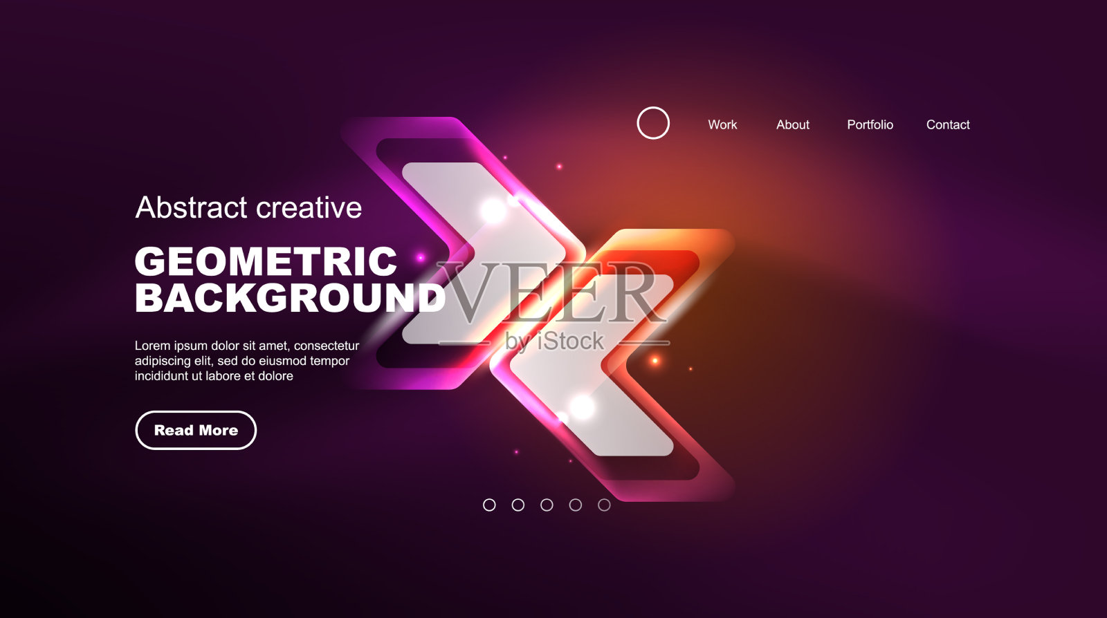 抽象背景登陆页玻璃几何插画图片素材