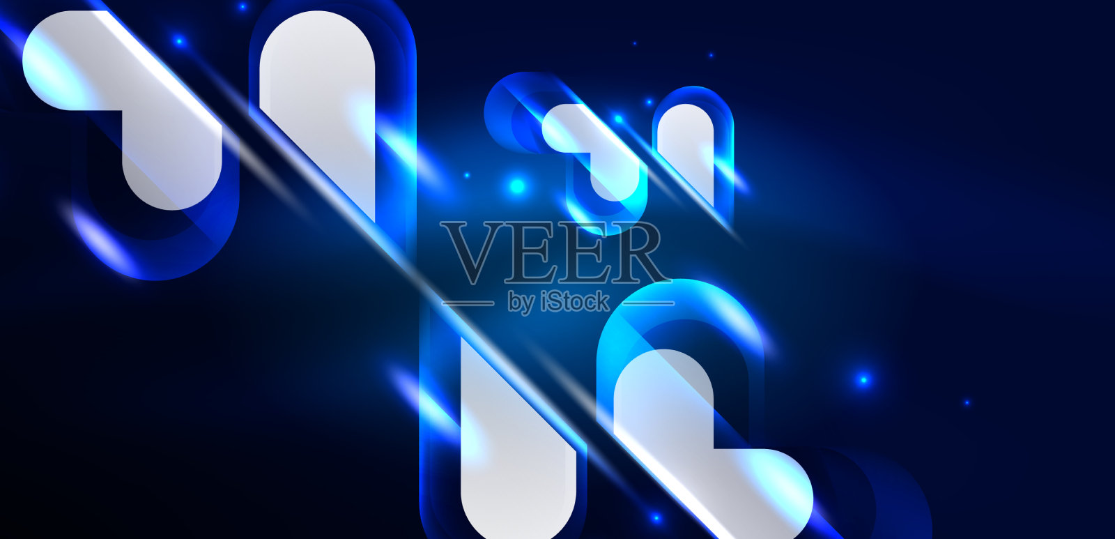 抽象背景发光霓虹灯几何插画图片素材