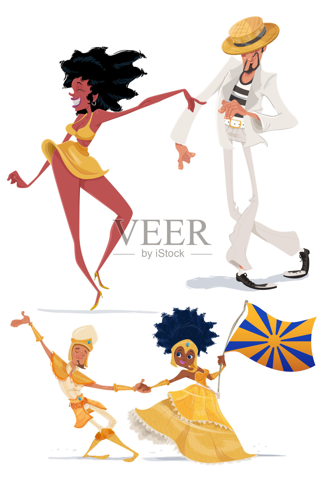 巴西狂欢节插画图片素材