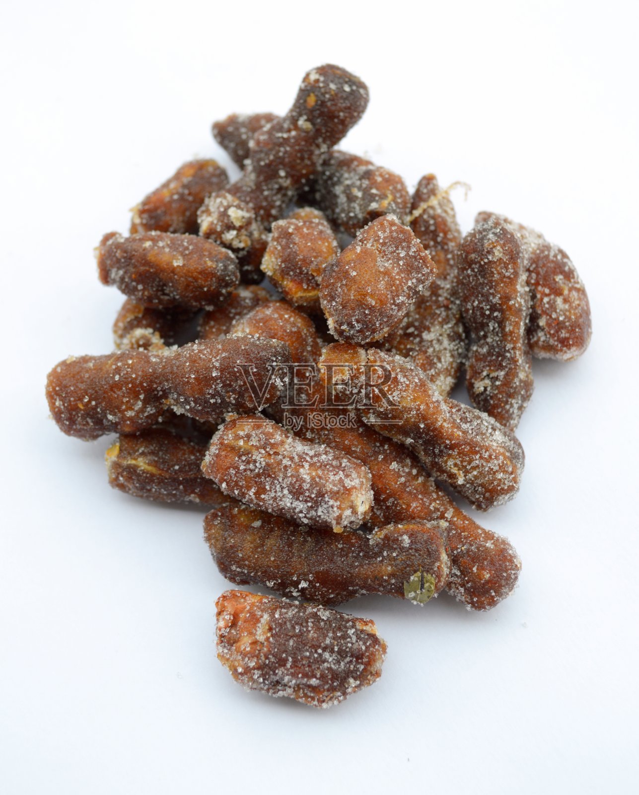 白底加糖罗望子照片摄影图片