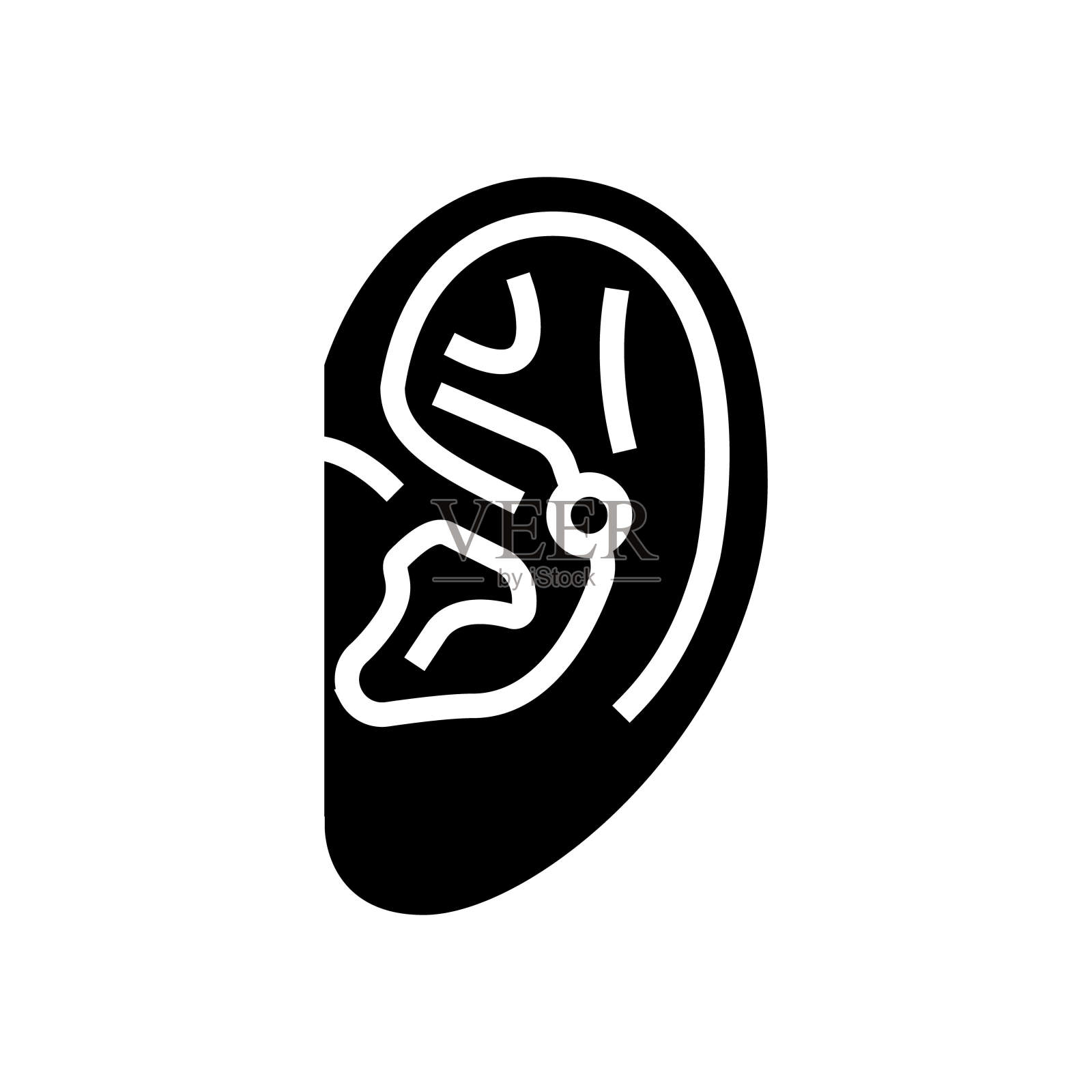 海螺穿孔耳环字形图标矢量插图插画图片素材