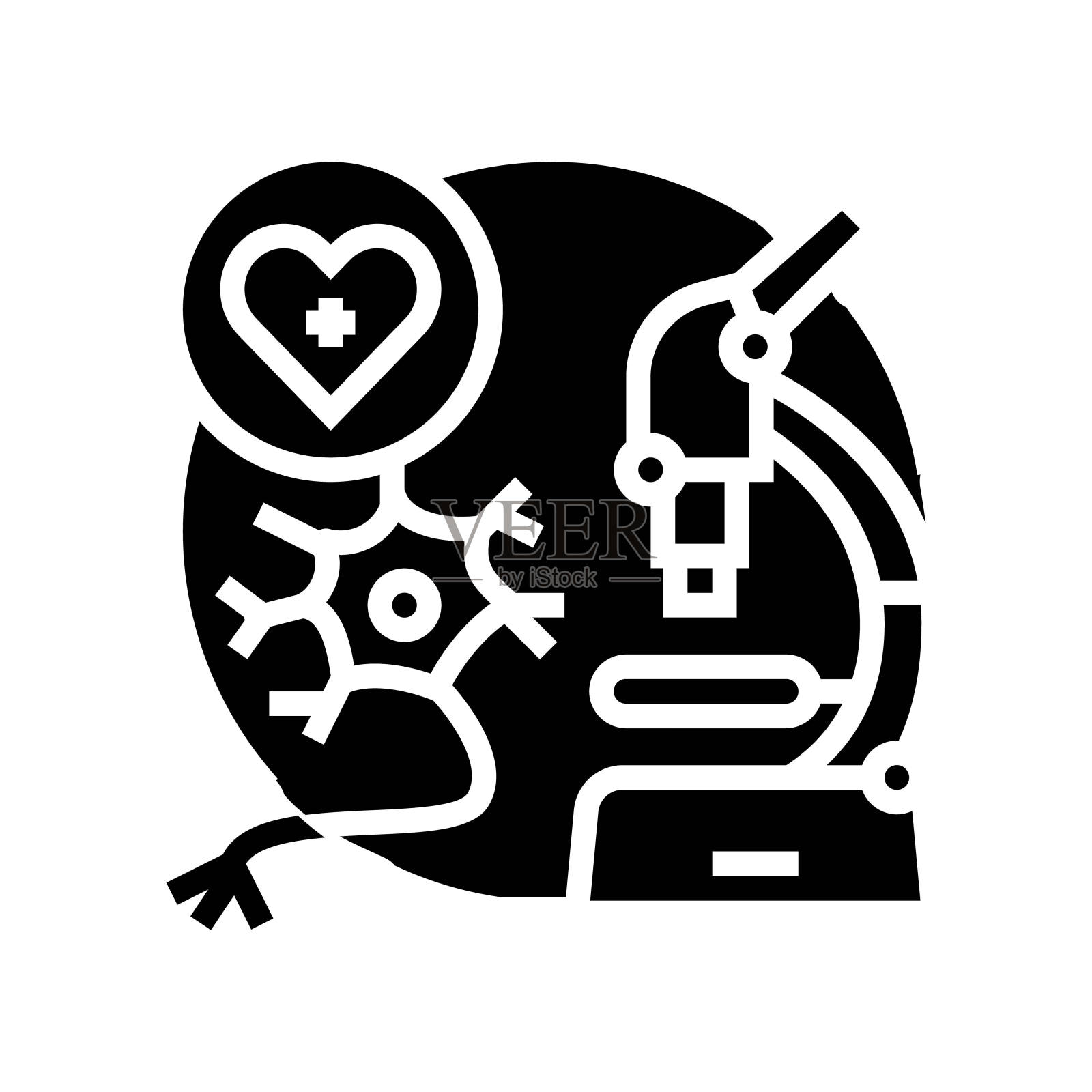 神经科学研究生物医学符号图标矢量插图插画图片素材