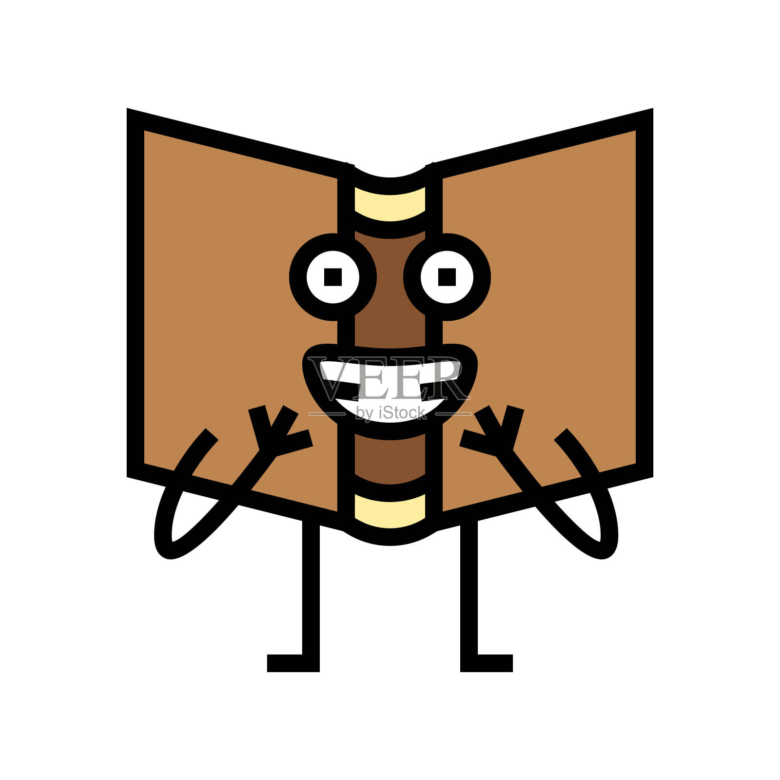 可爱的书人物彩色图标矢量插图插画图片素材