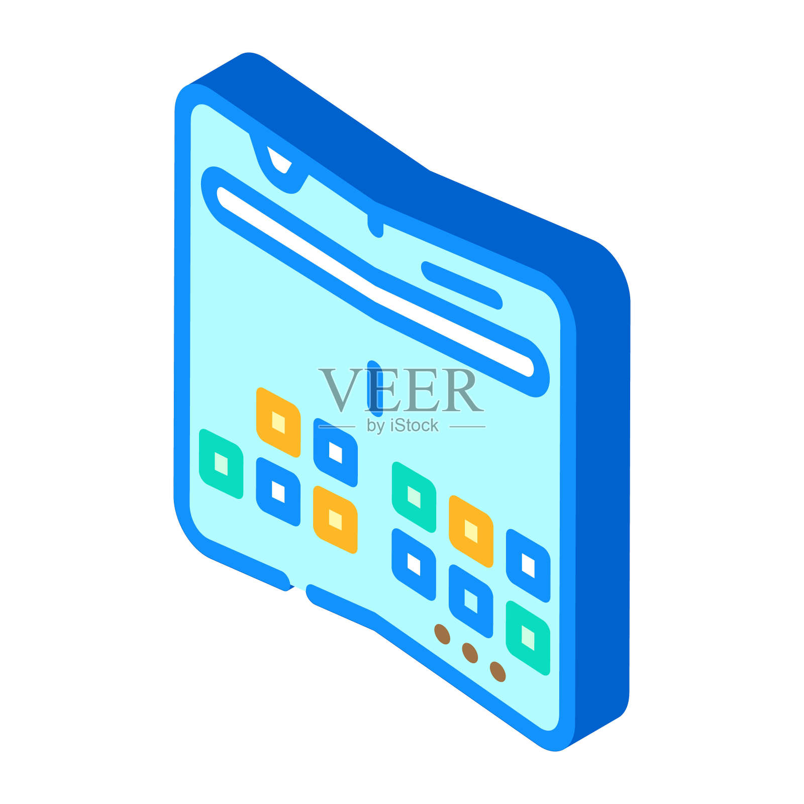 可折叠电子未来技术等距图标矢量插图图标素材