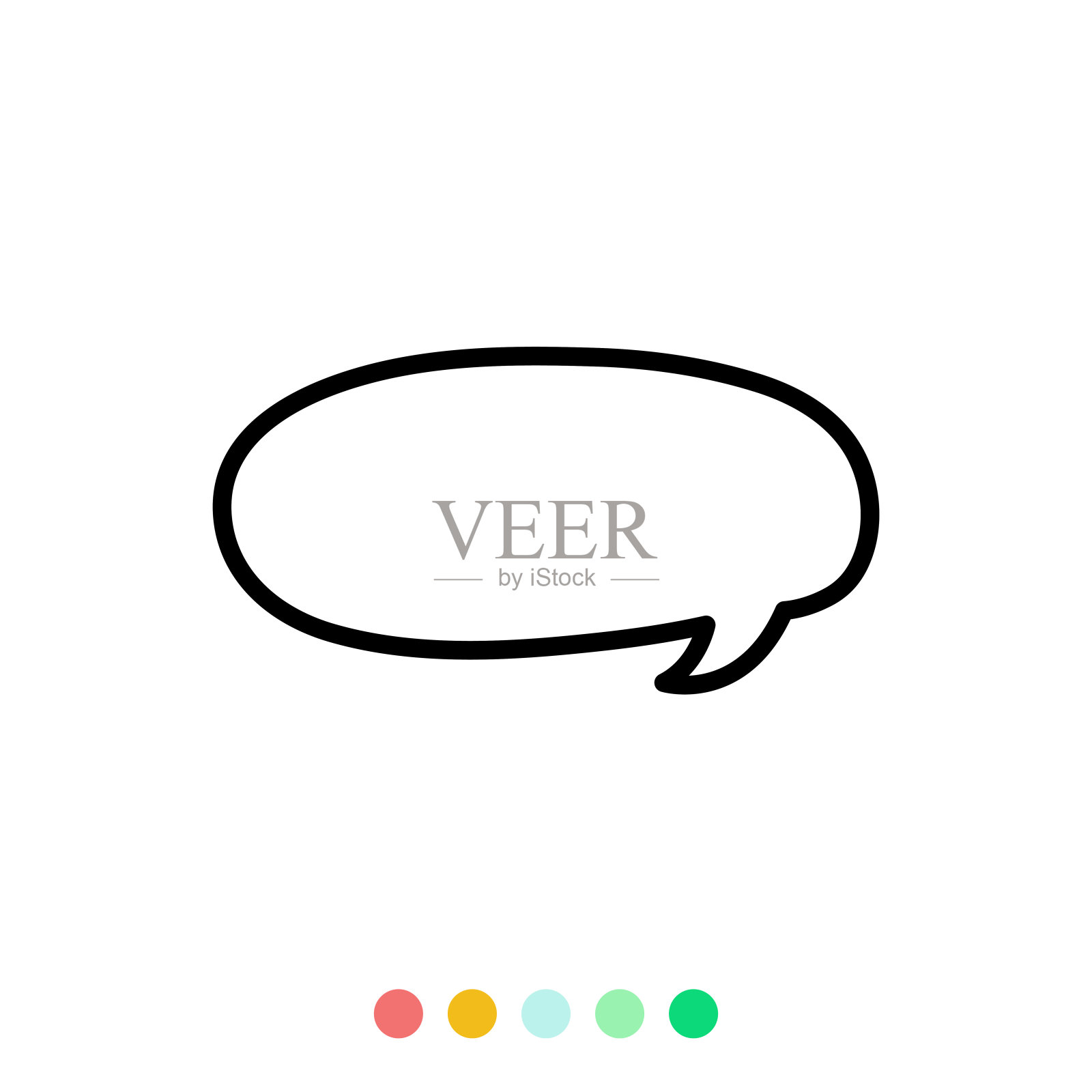 语音气泡线性矢量元素，文本气球，矢量图标。插画图片素材