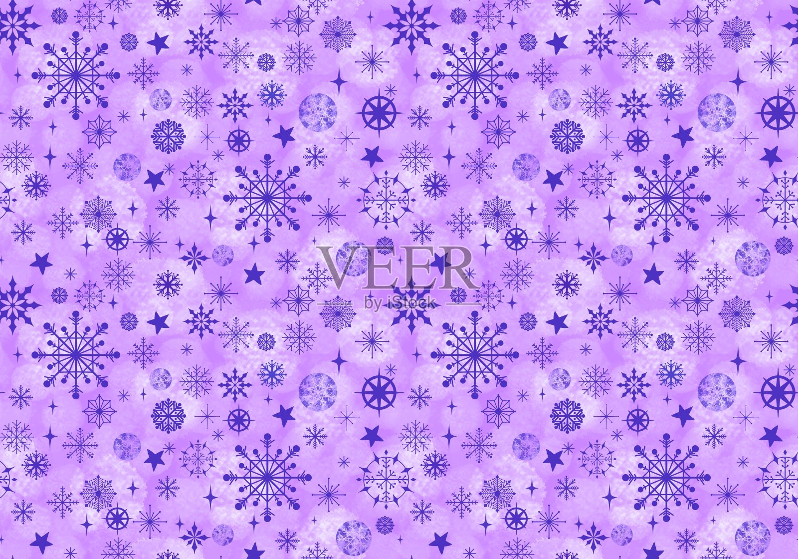 冬天打印雪人和雪花插画图片素材