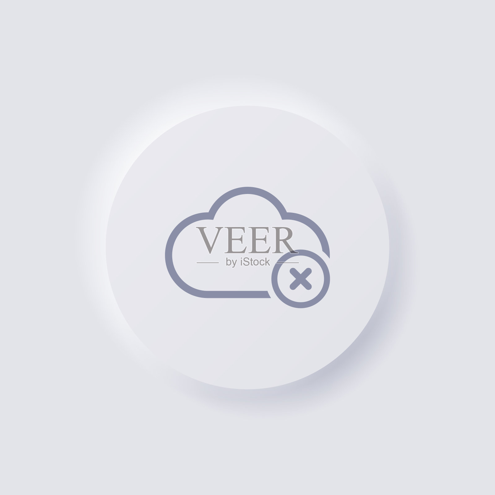 云图标与十字符号，白色新形态软UI设计的网页设计，应用程序的UI和更多，按钮，矢量。插画图片素材